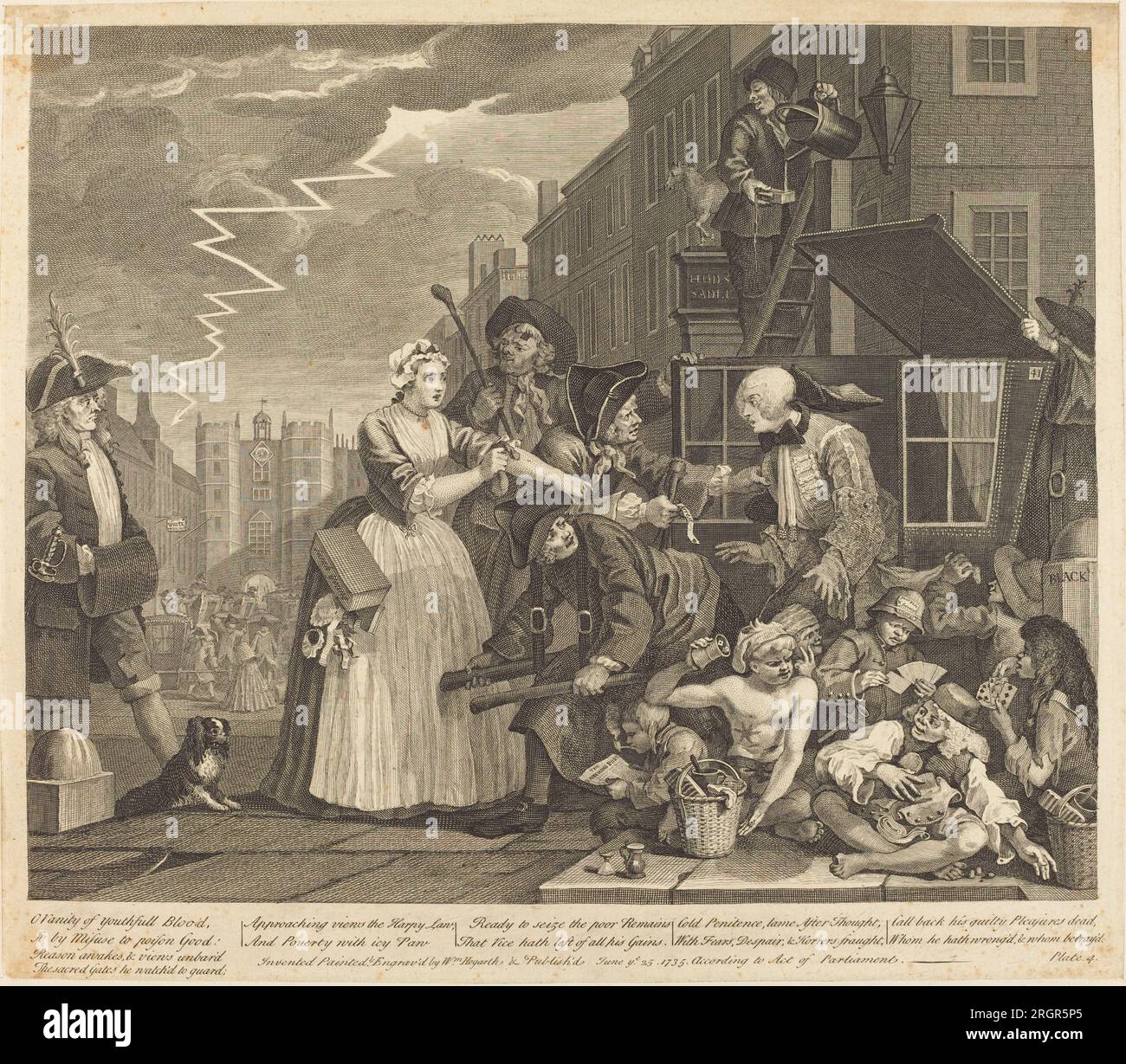 A Rake's Progress: pl.4 1735 von William Hogarth Stockfoto