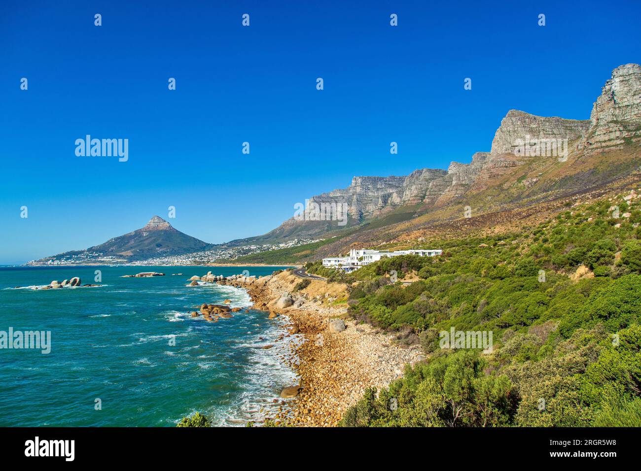 Die 12 Apostles Mountain Range, Kapstadt, Südafrika. Stockfoto