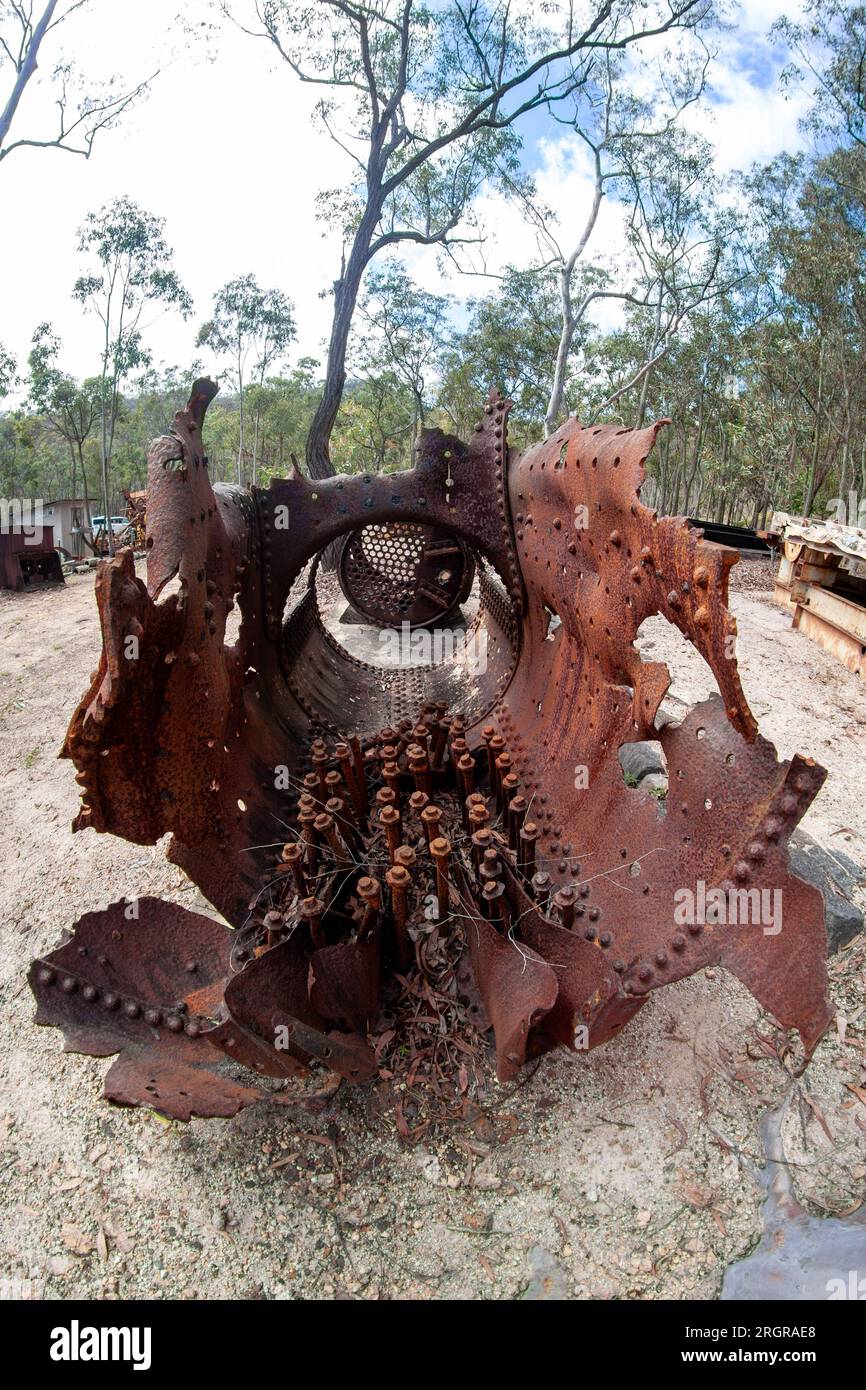 Explodierter Kessel, Dampfexplosion, Herberton, Australien. Stockfoto