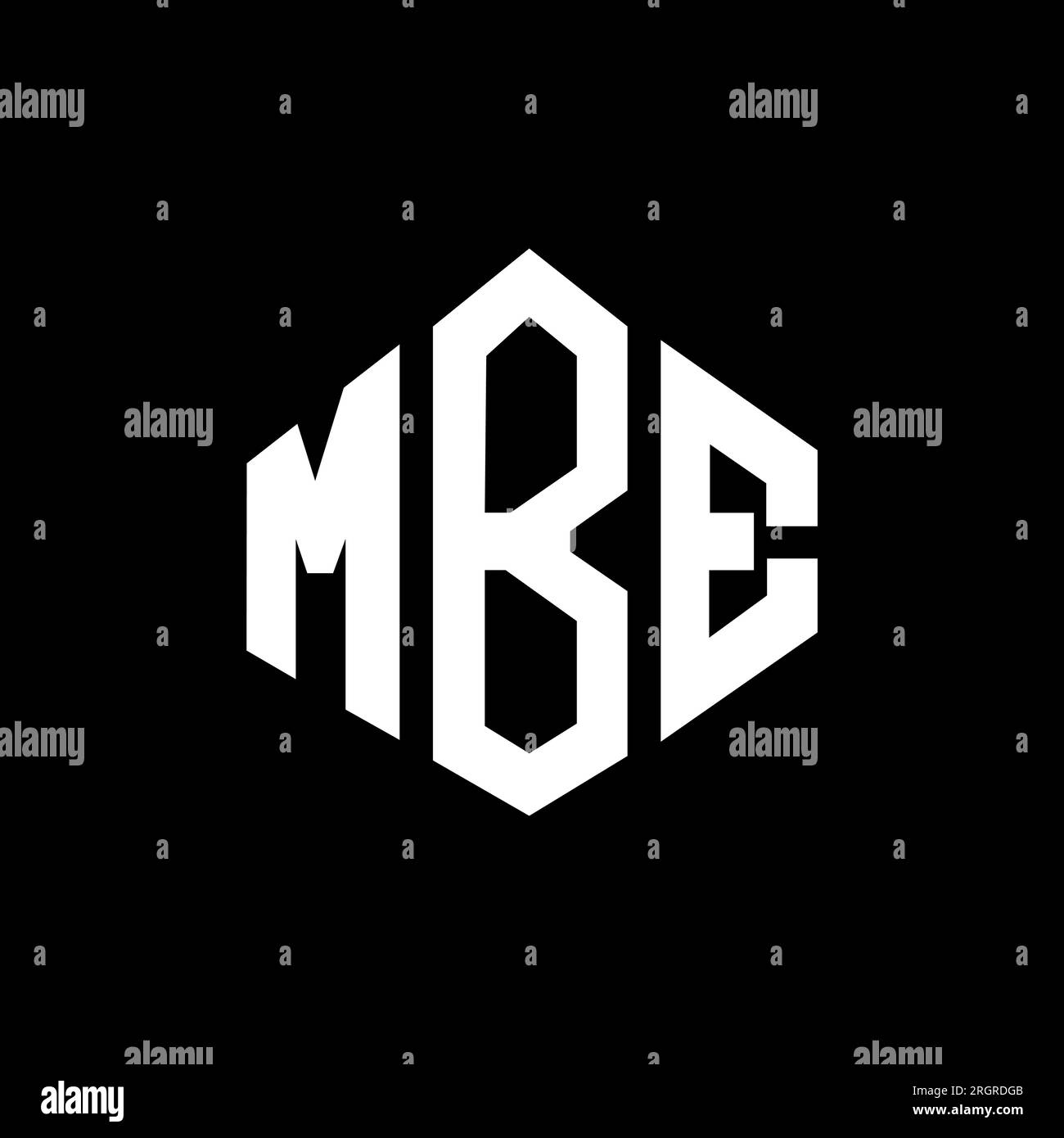 Logo mit MBE-Buchstaben und Polygonform. MBE-Polygon- und würfelförmiges Logo. MBE sechseckige Vektor-Logo-Vorlage in Weiß und Schwarz. MBE monogr Stock Vektor