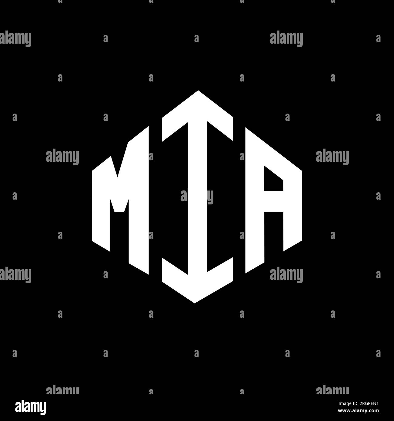 MIA-Logo mit Polygonform. MIA-Polygon- und würfelförmiges Logo. MIA sechseckige Vektor-Logo-Vorlage in Weiß und Schwarz. MIA monogr Stock Vektor