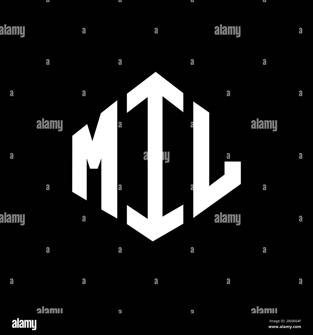 Logo mit MIL-Buchstaben und Polygonform. MIL-Polygon- und würfelförmiges Logo. MIL-sechseckige Vektorvorlage in Weiß und Schwarz. MIL Monogr Stock Vektor