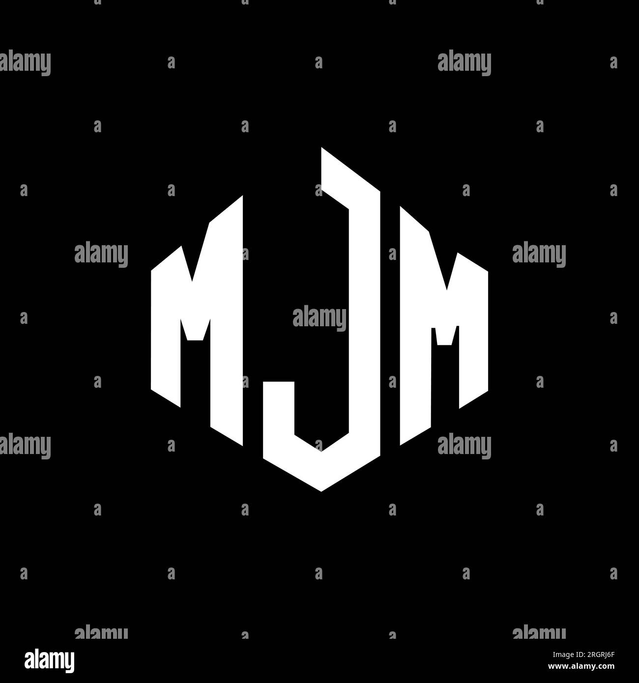 Logo mit MJM-Buchstaben und Polygonform. MJM-Polygon- und würfelförmiges Logo. MJM sechseckige Vektor-Logo-Vorlage in Weiß und Schwarz. MJM monogr Stock Vektor