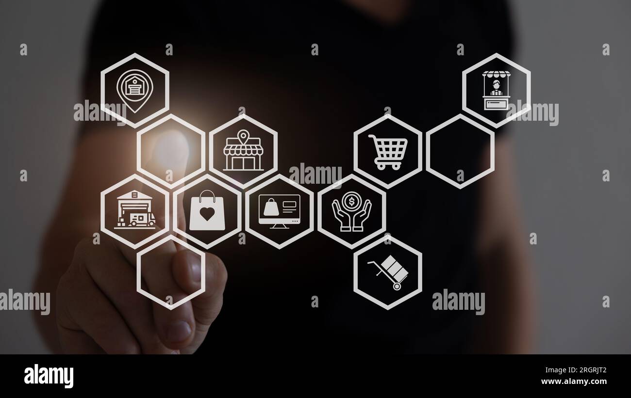 Konzept zur Reduzierung der CO2-Emissionen mit Symbolen, globale Erwärmung. Stockfoto