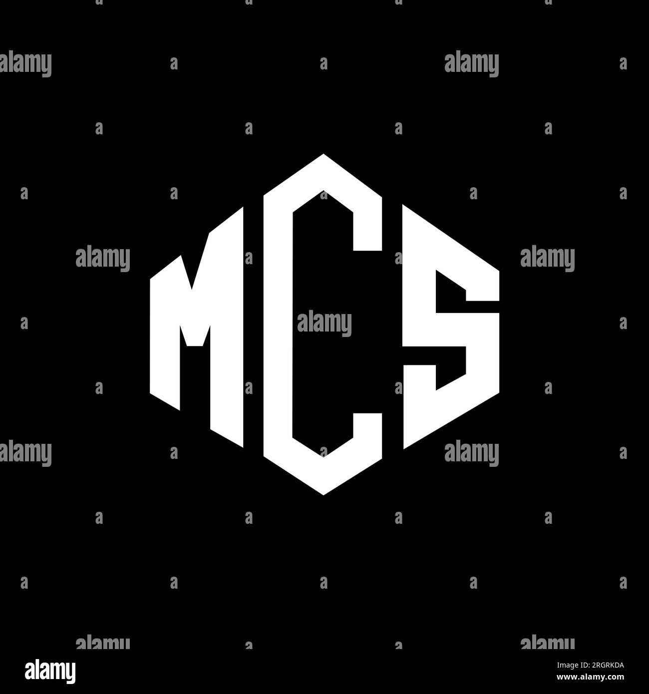 MCS-Logo in Polygonform. MCS-Polygon- und würfelförmiges Logo. MCS sechseckige Vektor-Logo-Vorlage in Weiß und Schwarz. MCS Monogr Stock Vektor