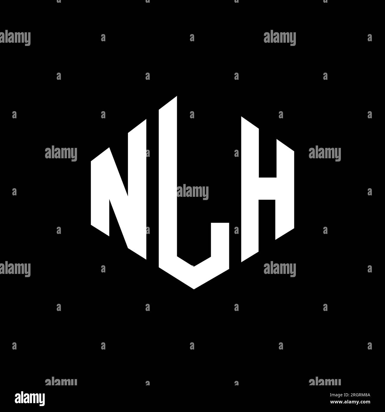 Logo mit NLH-Buchstaben und Polygonform. NLH-Polygon- und würfelförmiges Logo. Sechseckige NLH-Vektor-Logo-Vorlage in Weiß und Schwarz. NLH Monogr Stock Vektor