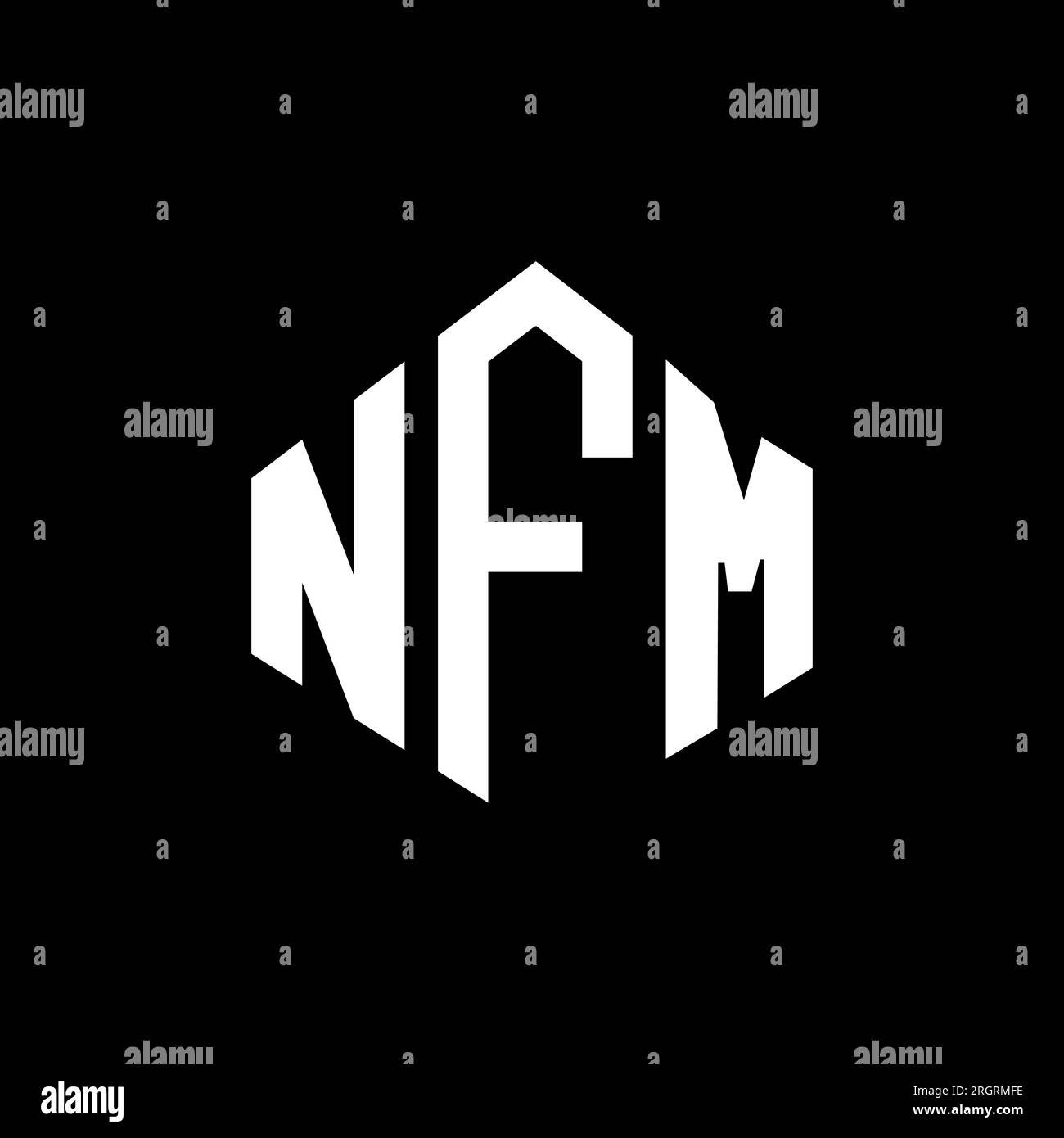Logo mit NFM-Buchstaben und Polygonform. NFM-Polygon- und würfelförmiges Logo. Sechseckige NFM-Vektor-Logo-Vorlage in Weiß und Schwarz. NFM monogr Stock Vektor