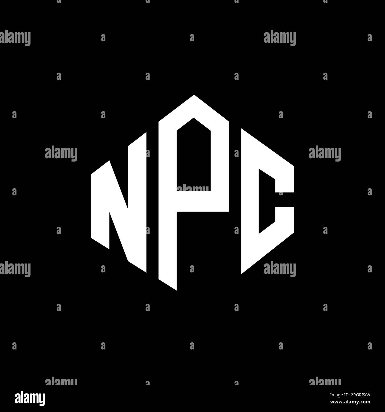Logo mit NPC-Buchstaben und Polygonform. NPC-Polygon- und würfelförmiges Logo. Sechseckige NPC-Vektor-Logo-Vorlage in Weiß und Schwarz. NPC monogr Stock Vektor
