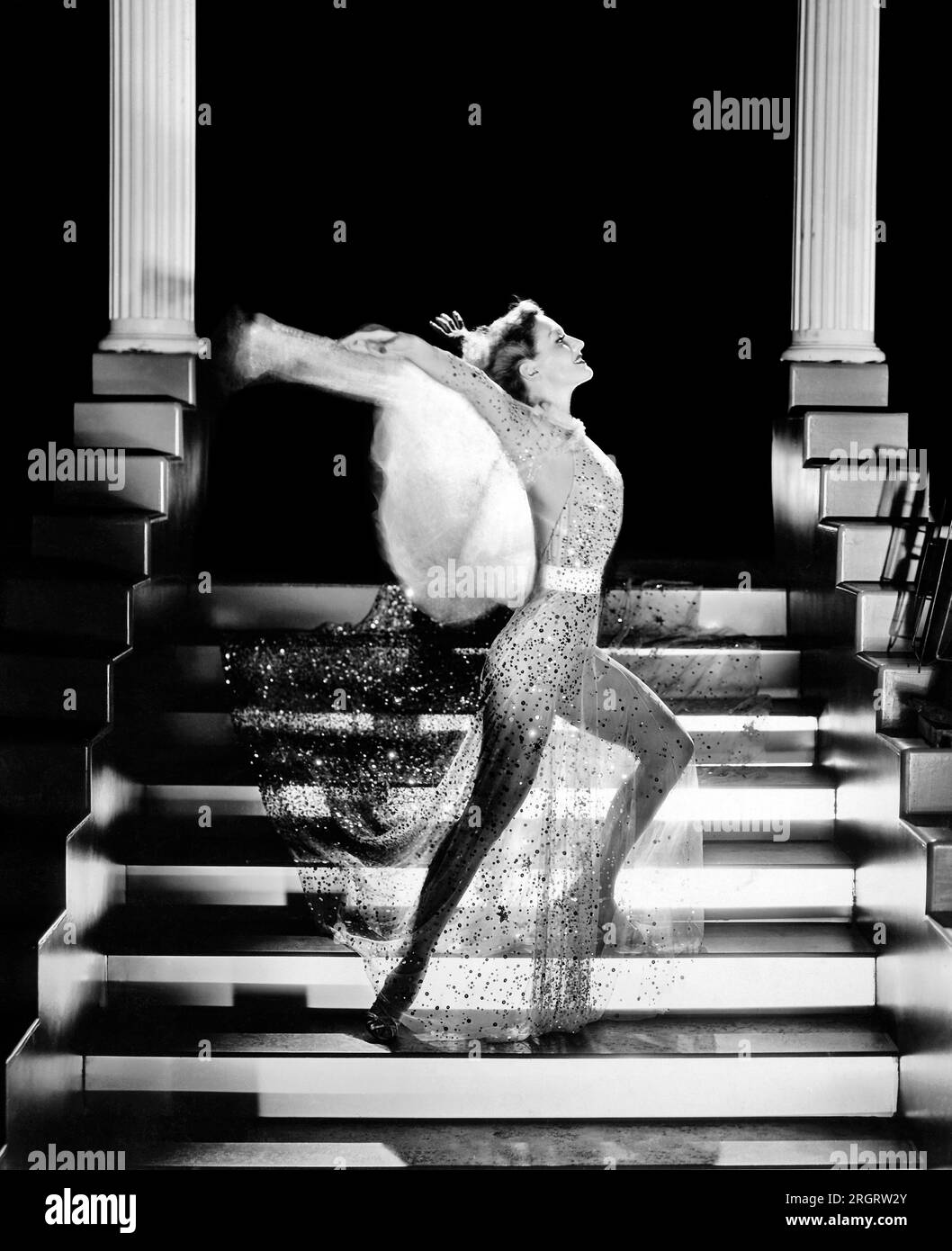 Hollywood, Kalifornien: 1933-Schauspielerin Joan Crawford tritt im MGM-Film „Dancing Lady“ auf. Stockfoto