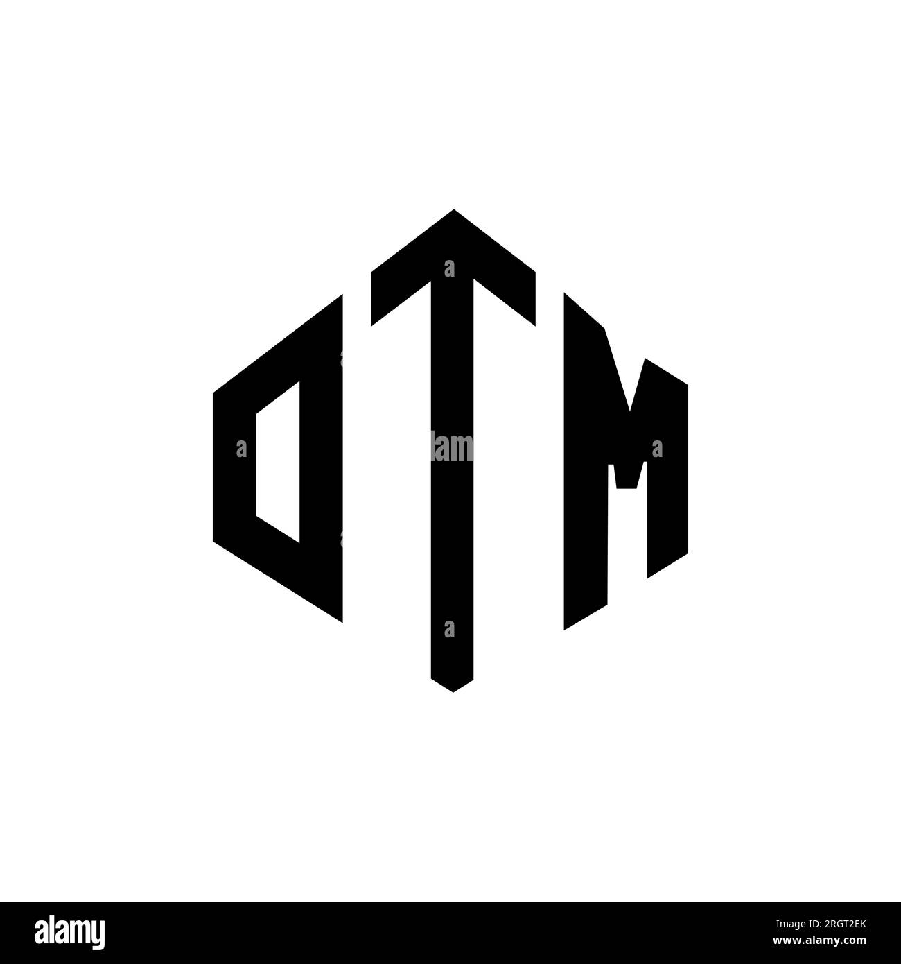 Logo mit OTM-Buchstaben und Polygonform. OTM-Polygon- und würfelförmiges Logo. OTM-sechseckige Vektor-Logo-Vorlage in Weiß und Schwarz. OTM-Monogr Stock Vektor
