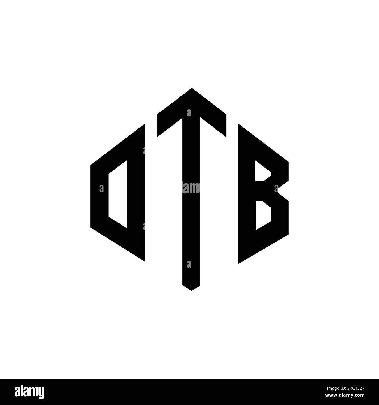 Logo mit OTB-Buchstaben und Polygonform. OTB-Polygon- und würfelförmiges Logo. OTB-sechseckige Vektorvorlage in Weiß und Schwarz. OTB monogr Stock Vektor
