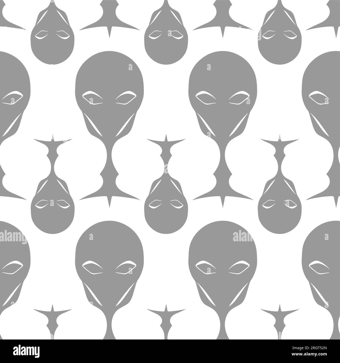 Farblose graue Aliens auf weißem Hintergrund, Textur, Design Stockfoto