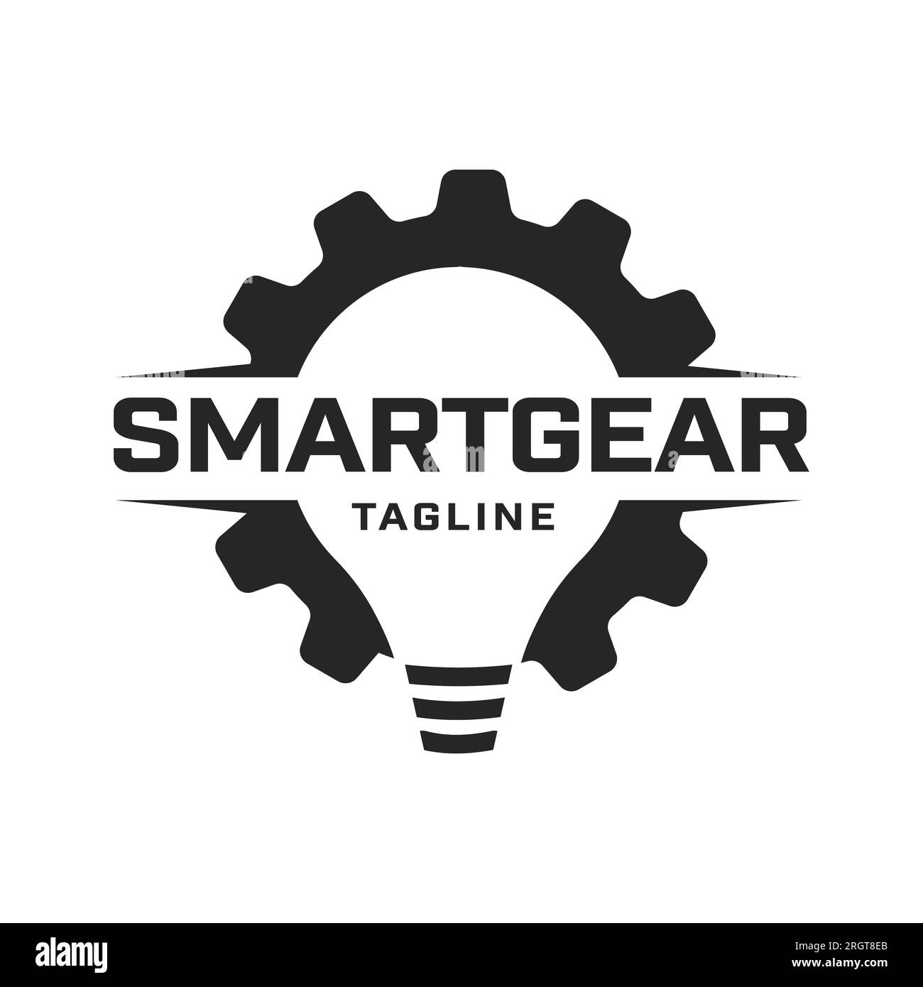 Inspirierende Glühbirne mit Gears Creative Industrial Engineer Logo-Design Stock Vektor