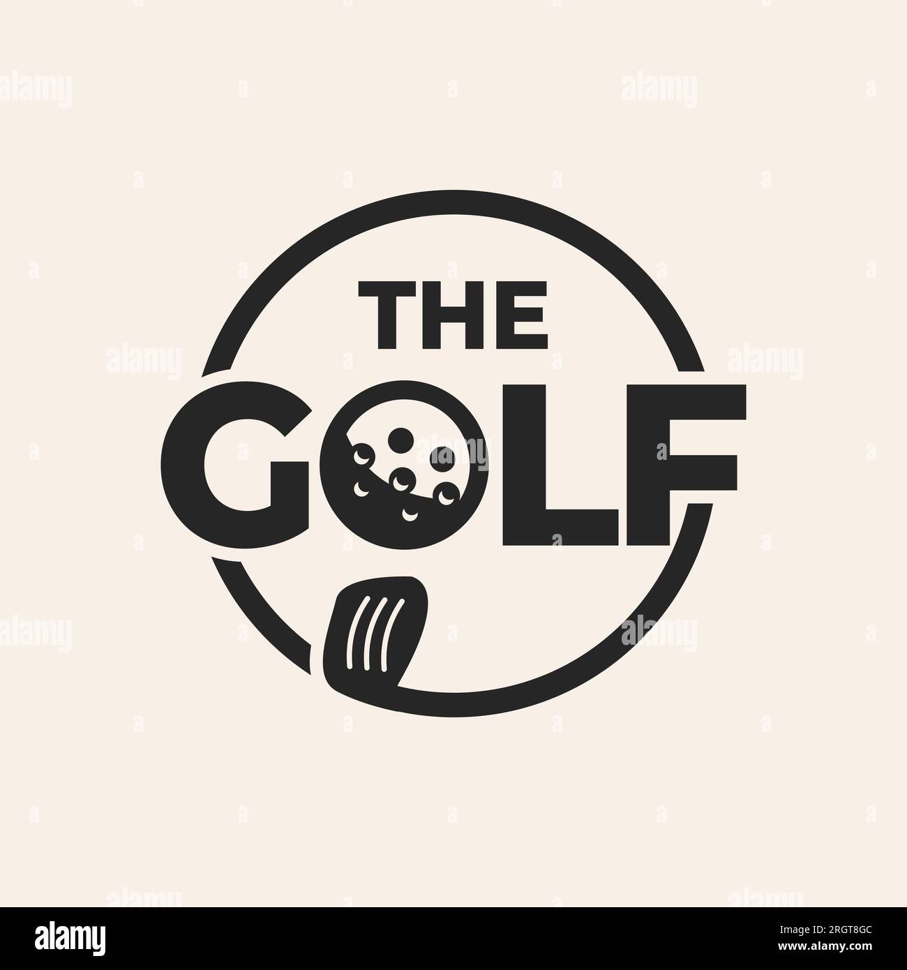 Kreatives Golf-Logo, Vektor-Ikone-Design des Golfclubs Stock Vektor