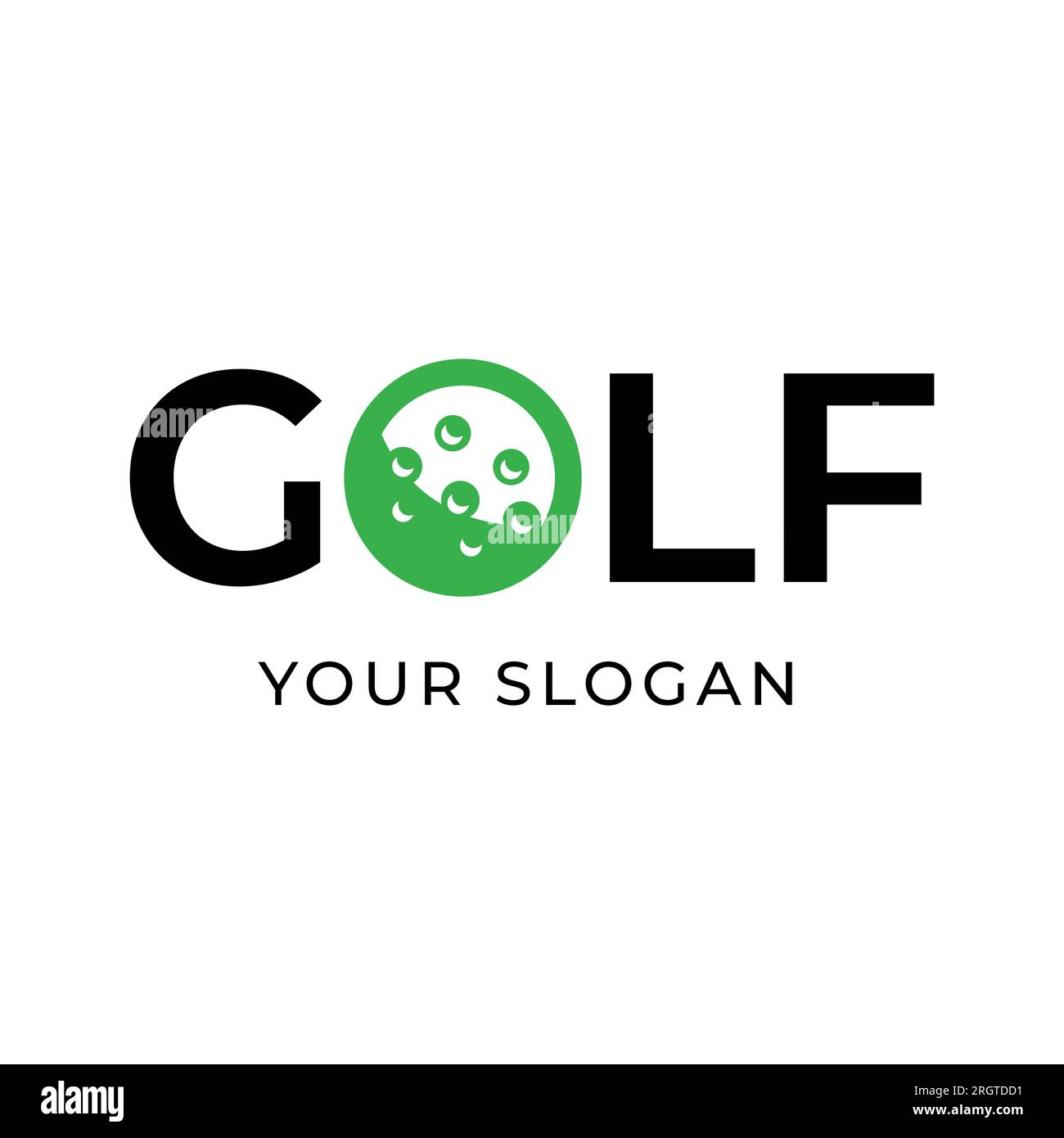 Kreative Wortmarke Golf-Logo, Golf Club-Vektor-Symbolvorlage Stock Vektor