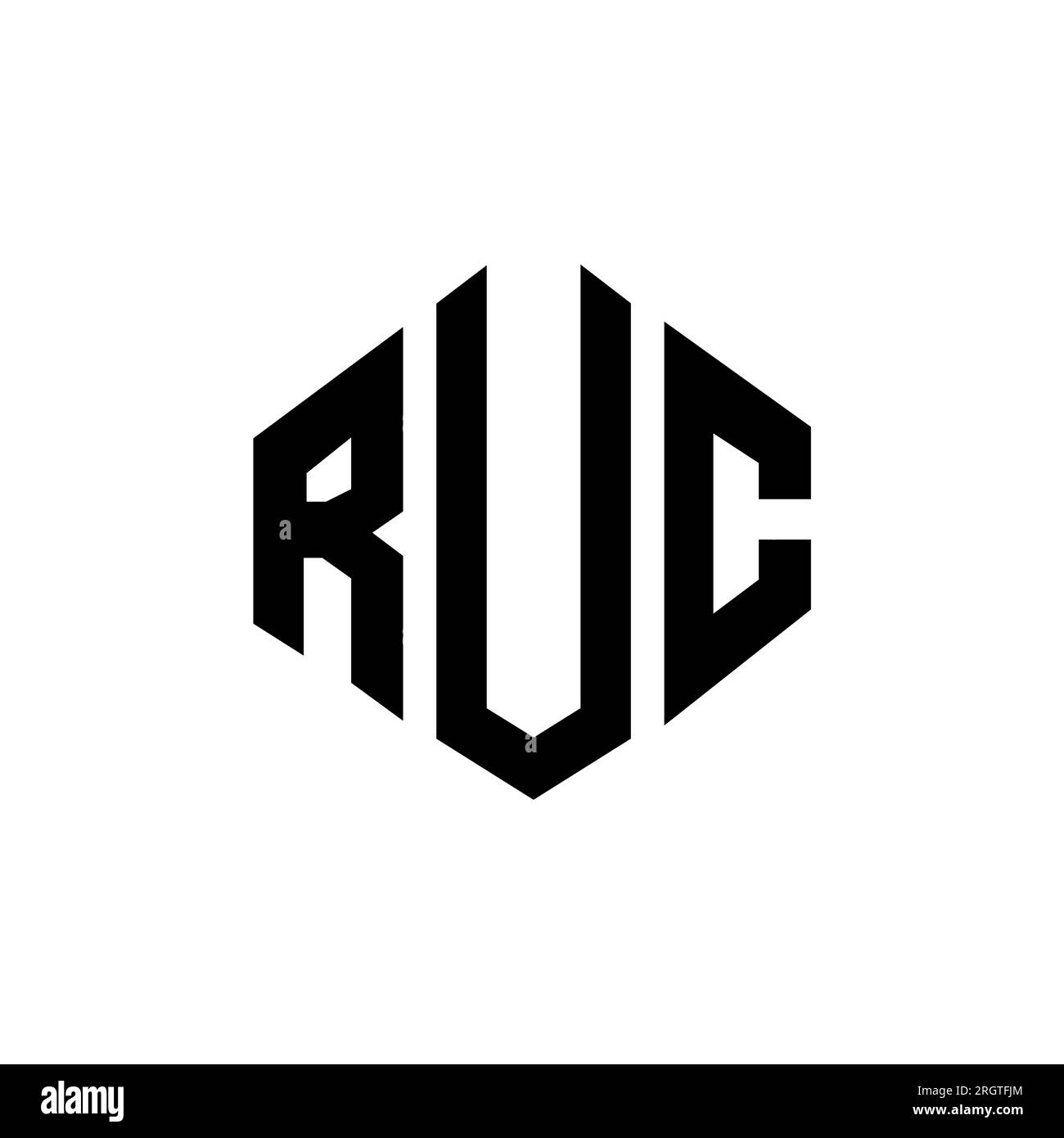 RUC-Logo in Polygonform. RUC-Polygon- und würfelförmiges Logo ...