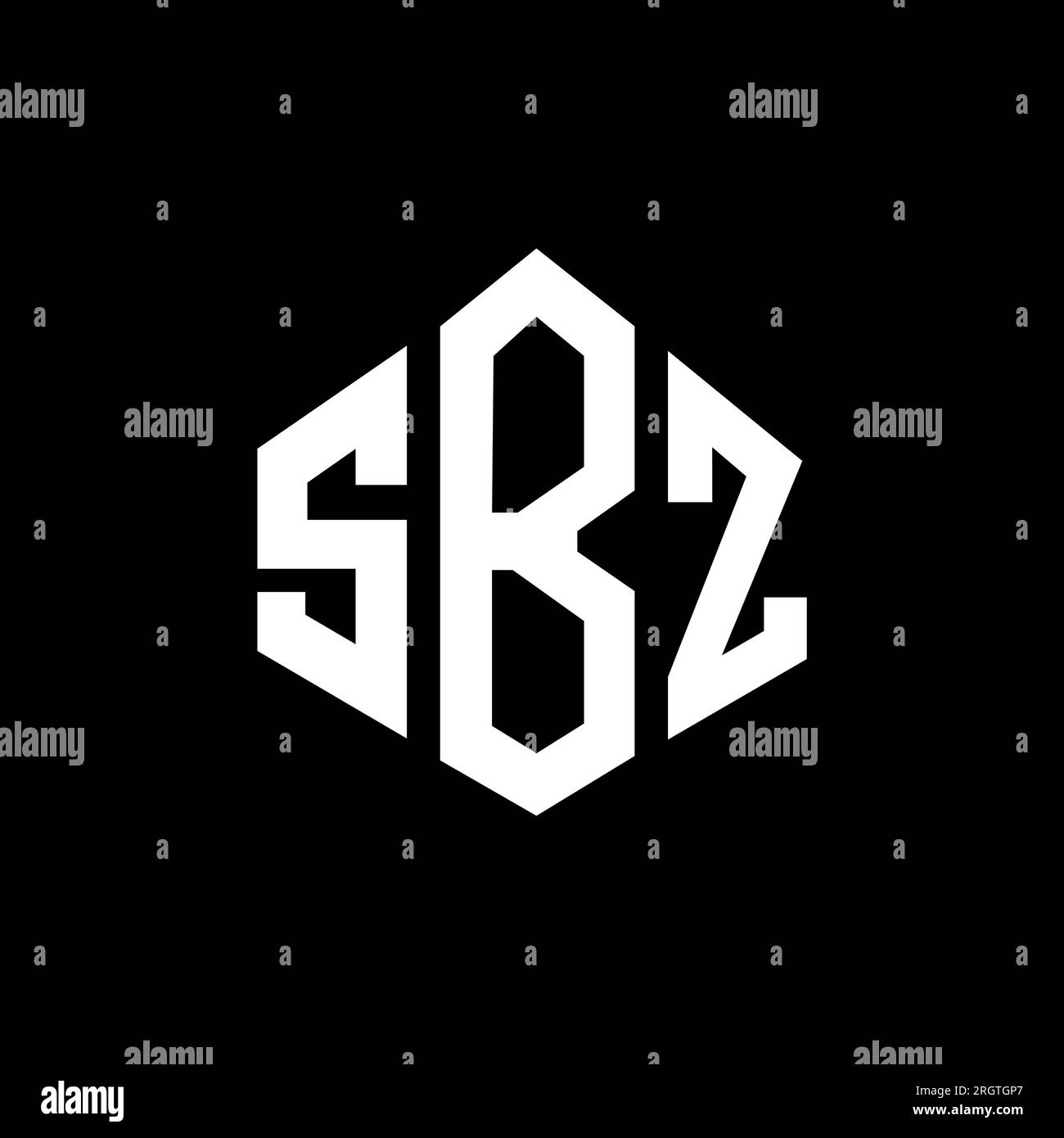 SBZ-Logo in Polygonform. SBZ-Polygon- und würfelförmiges Logo. SBZ sechseckige Vektor-Logo-Vorlage in Weiß und Schwarz. SBZ monogr Stock Vektor