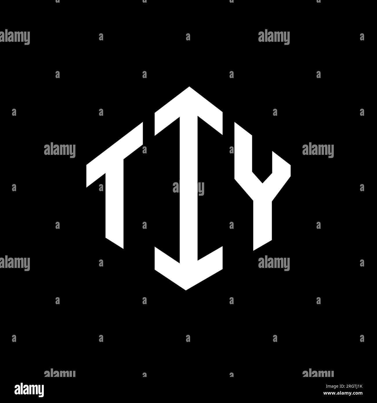 Logo mit TIY-Buchstaben und Polygonform. TIY-Polygon- und würfelförmiges Logo. TIY sechseckige Vektor-Logo-Vorlage in Weiß und Schwarz. TIY Monogr Stock Vektor