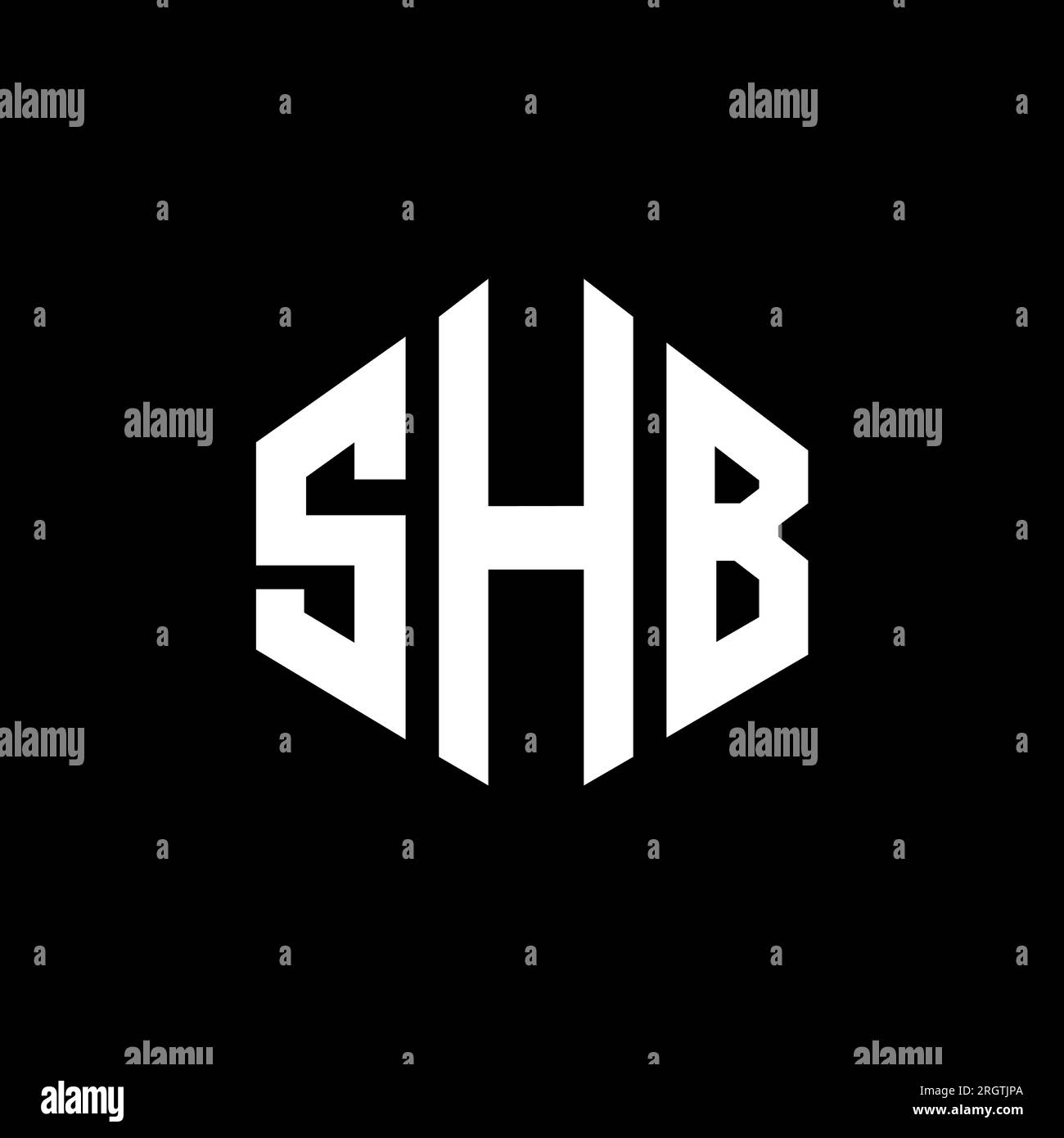 SHB-Logo in Polygonform. SHB-Polygon- und würfelförmiges Logo. SHB sechseckige Vektor-Logo-Vorlage in Weiß und Schwarz. SHB Monogr Stock Vektor