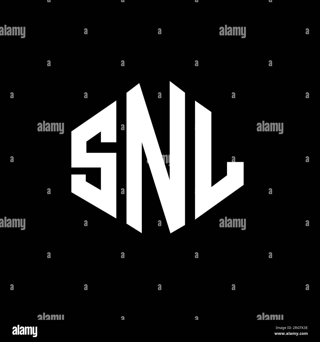 SNL-Logo mit Polygonform. SNL-Logo in Polygon- und Würfelform. SNL-sechseckige Vektor-Logo-Vorlage in Weiß und Schwarz. SNL Monogr Stock Vektor