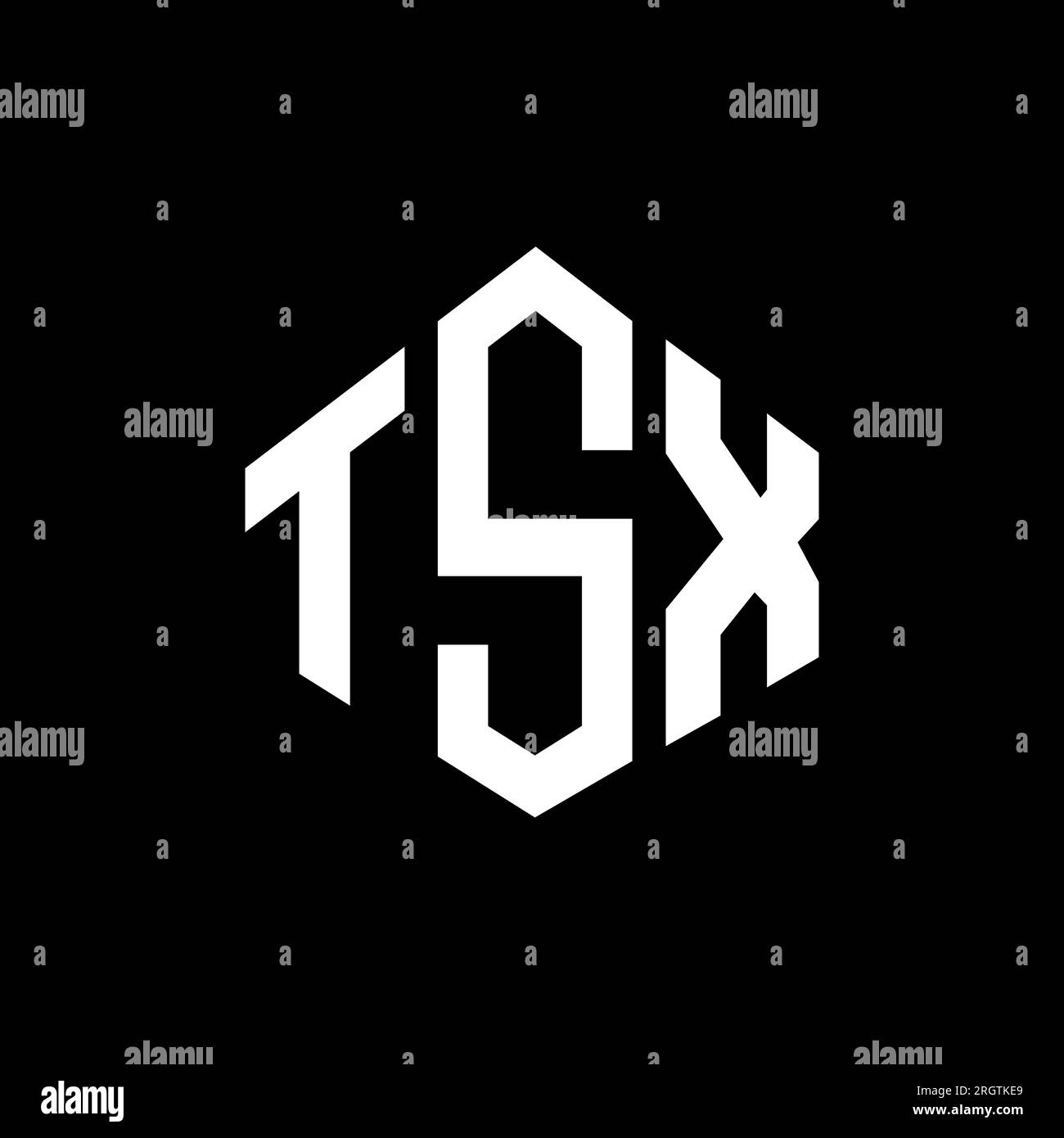 TSX-Logo in Polygonform. TSX-Polygon- und würfelförmiges Logo. TSX sechseckige Vektor-Logo-Vorlage in Weiß und Schwarz. TSX Monogr Stock Vektor