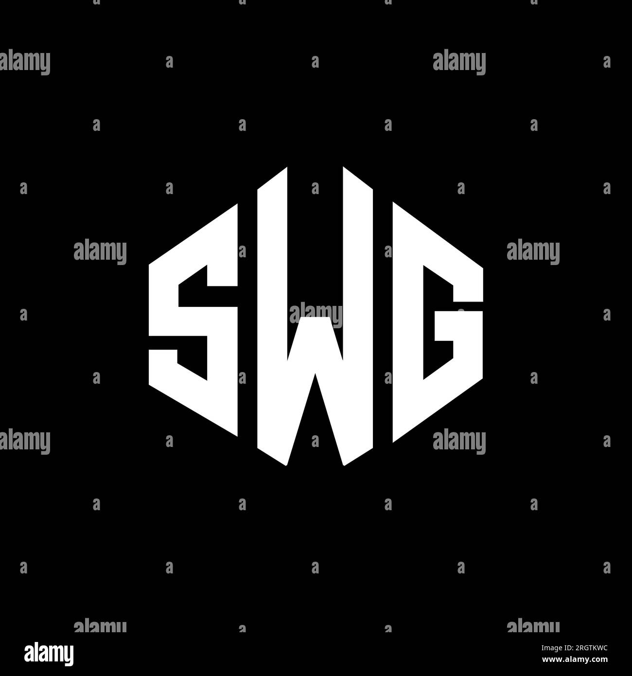SWG-Logo in Polygonform. SWG-Polygon- und würfelförmiges Logo. SWG sechseckige Vektor-Logo-Vorlage in Weiß und Schwarz. SWG Monogr Stock Vektor