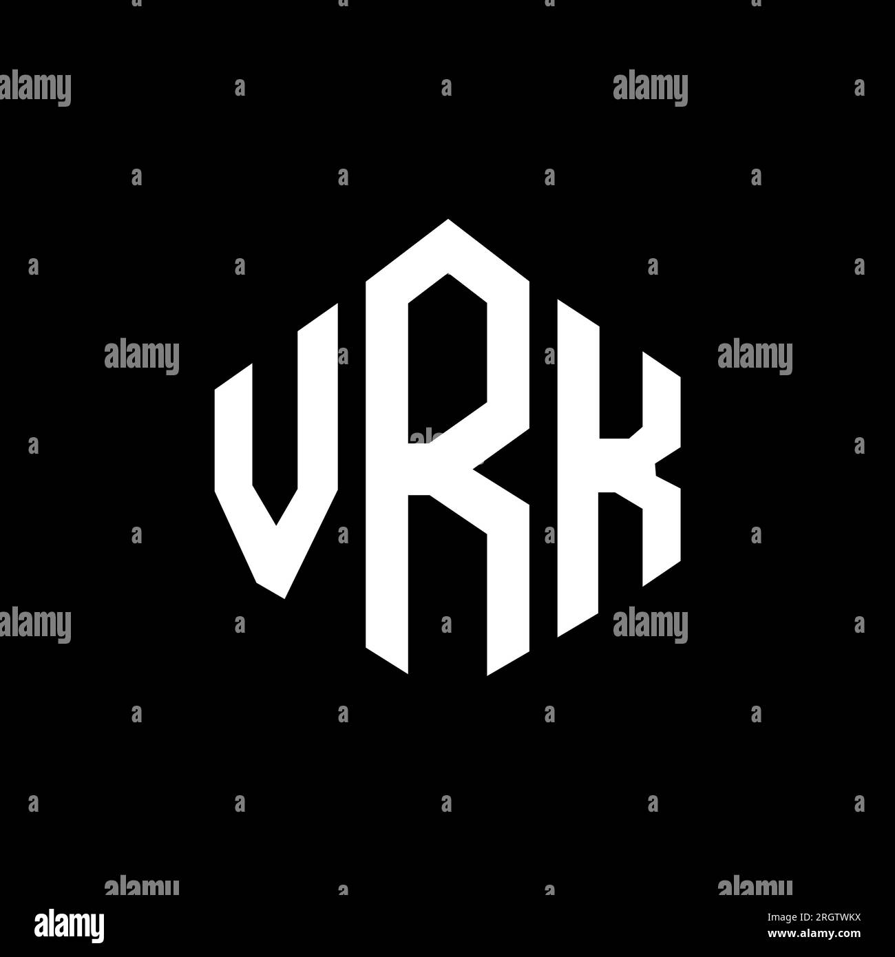 VRK-Logo in Polygonform. VRK-Polygon- und würfelförmiges Logo. VRK-sechseckige Vektor-Logo-Vorlage in Weiß und Schwarz. VRK Monogr Stock Vektor
