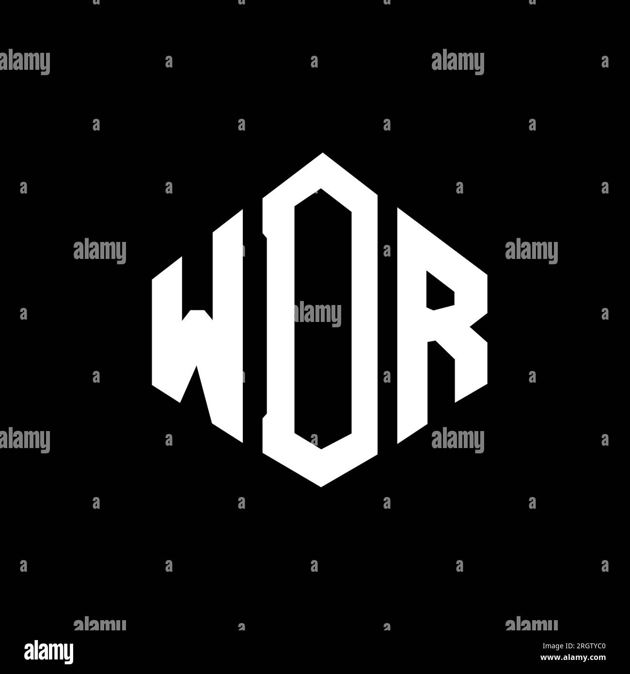 Logo mit WDR-Buchstaben und Polygonform. WDR-Polygon- und würfelförmiges Logo. WDR sechseckige Vektor-Logo-Vorlage in Weiß und Schwarz. WDR Monogr Stock Vektor