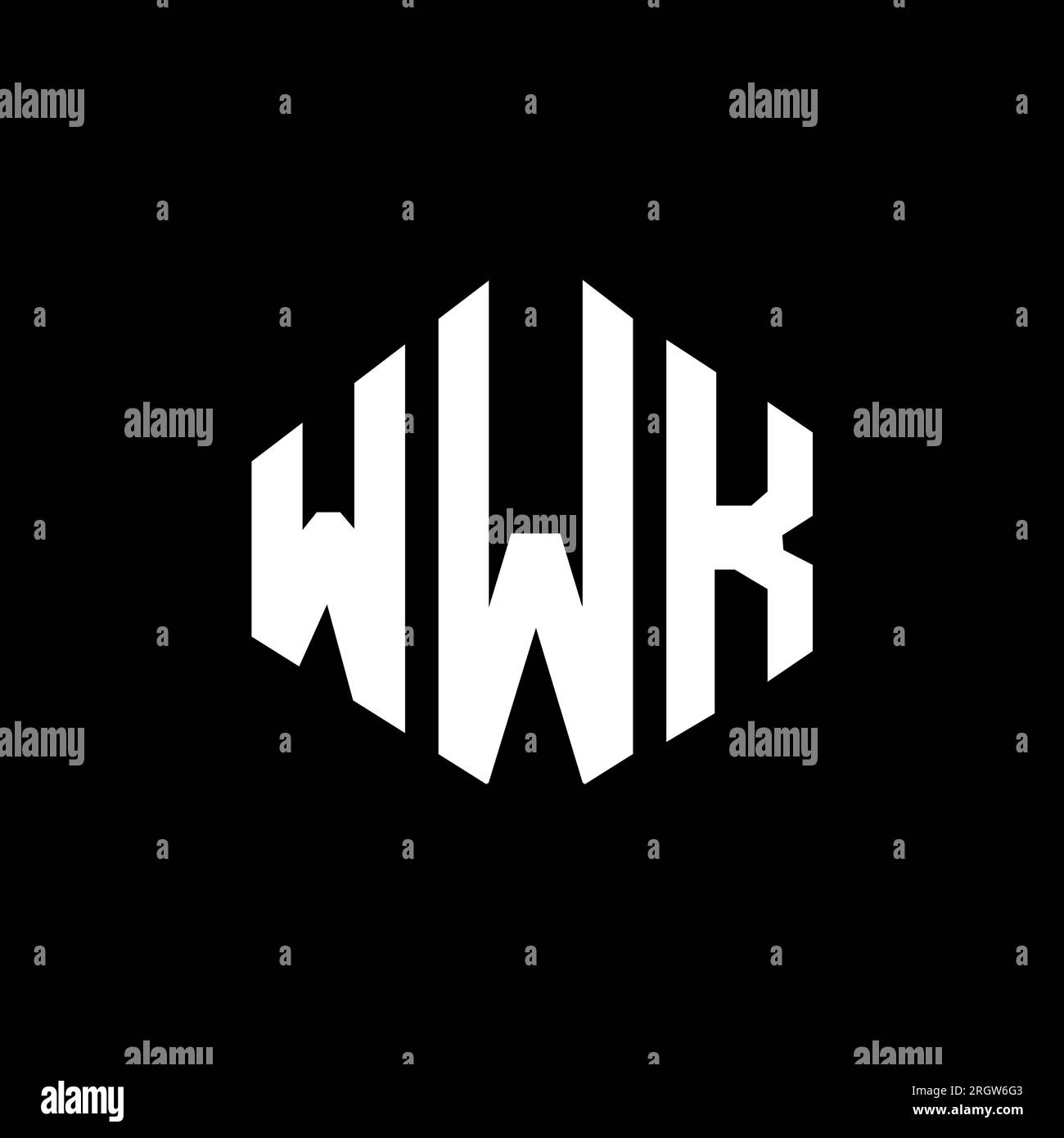 WWK-Logo in Polygonform. WWK-Polygon- und würfelförmiges Logo. WWK sechseckige Vektor-Logo-Vorlage in Weiß und Schwarz. WWK monogr Stock Vektor