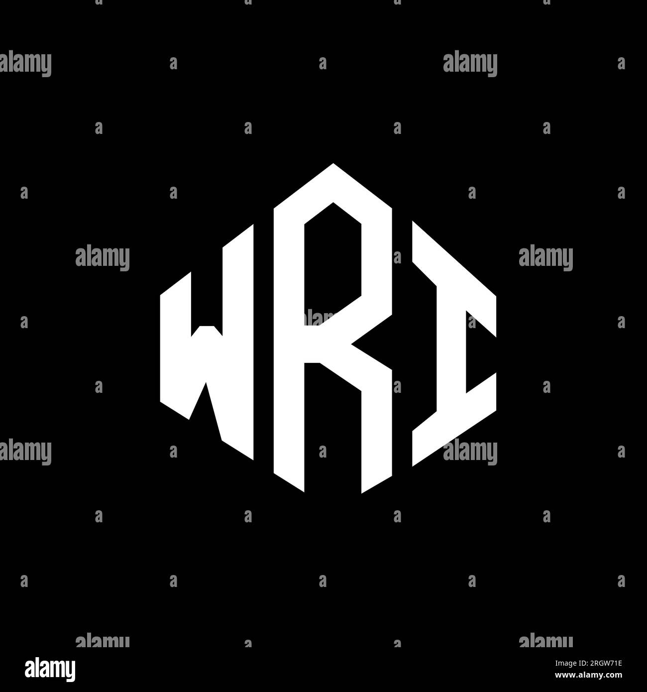 Logo mit WRI-Buchstaben und Polygonform. WRI-Polygon- und würfelförmiges Logo. WRI sechseckige Vektor-Logo-Vorlage in Weiß und Schwarz. WRI monogr Stock Vektor