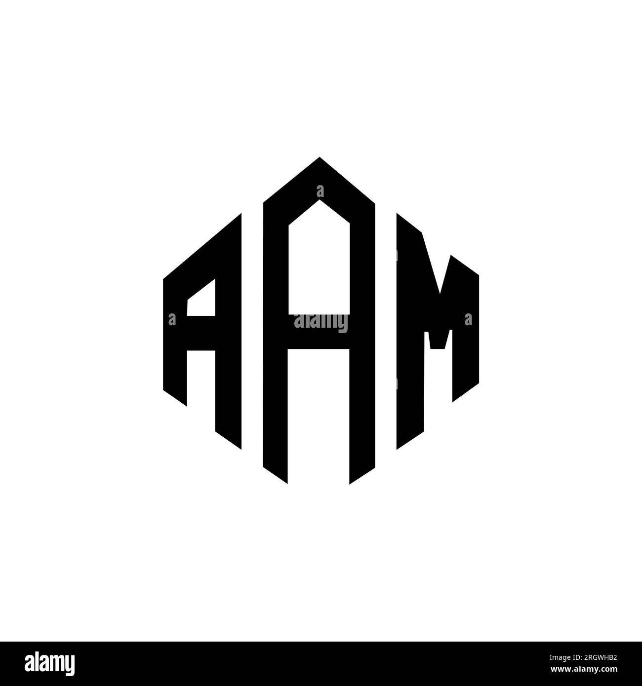 AAM-Logo in Polygonform. AAM-Polygon- und würfelförmiges Logo. AAM sechseckige Vektor-Logo-Vorlage in Weiß und Schwarz. AAM monogr Stock Vektor