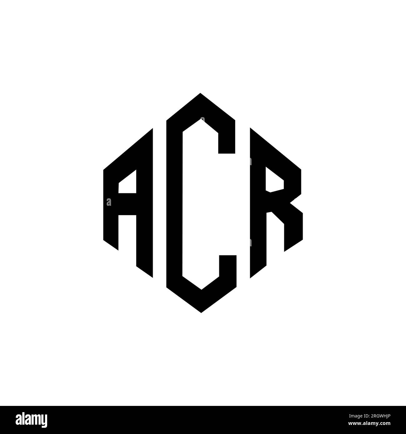 ACR-Logo mit Polygonform. ACR-Polygon- und würfelförmiges Logo. ACR-sechseckige Vektor-Logo-Vorlage in Weiß und Schwarz. ACR Monogr Stock Vektor