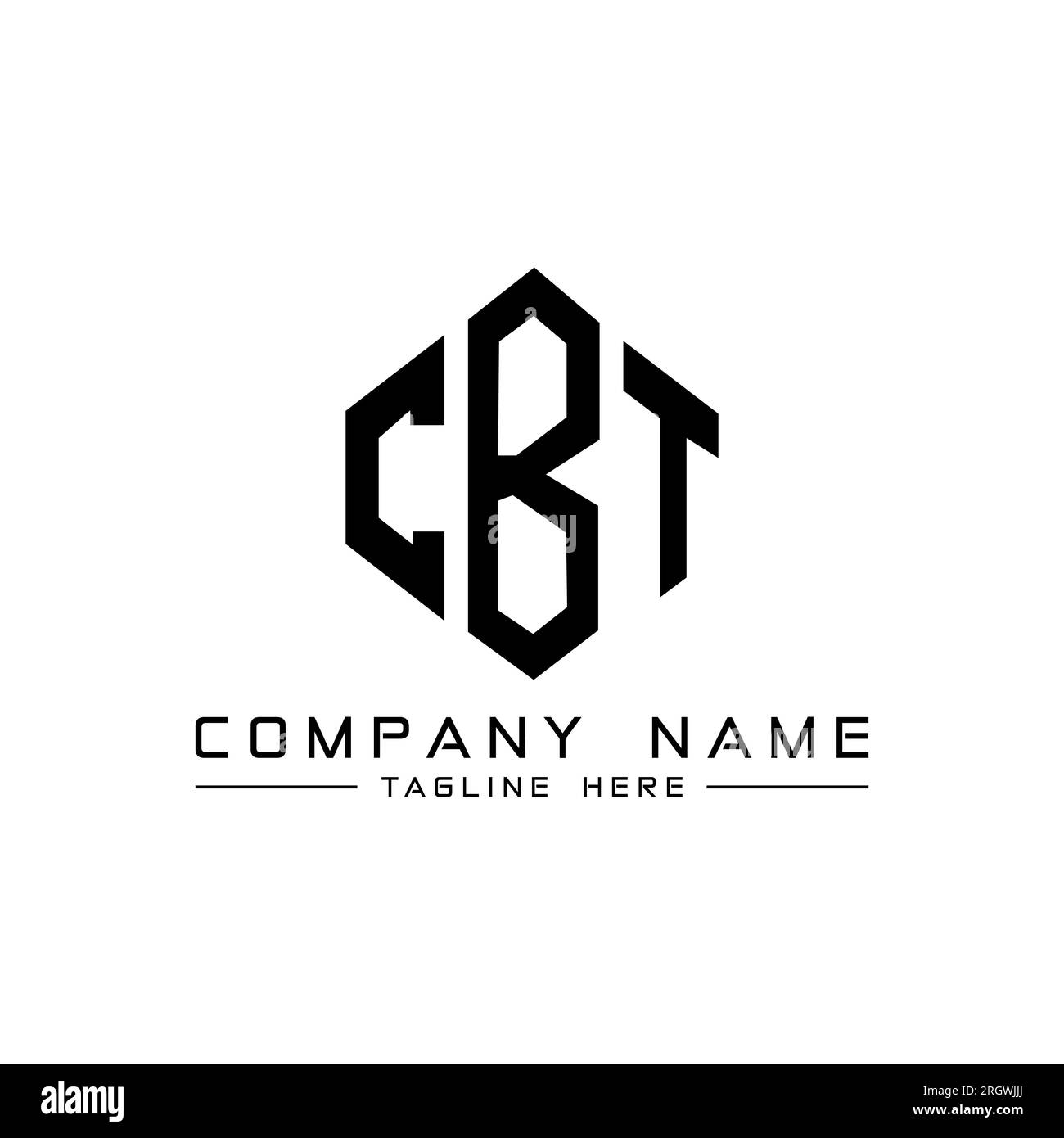 CBT-Logo in Polygonform. CBT-Polygon- und würfelförmiges Logo. CBT-sechseckige Vektor-Logo-Vorlage in Weiß und Schwarz. CBT Monogr Stock Vektor