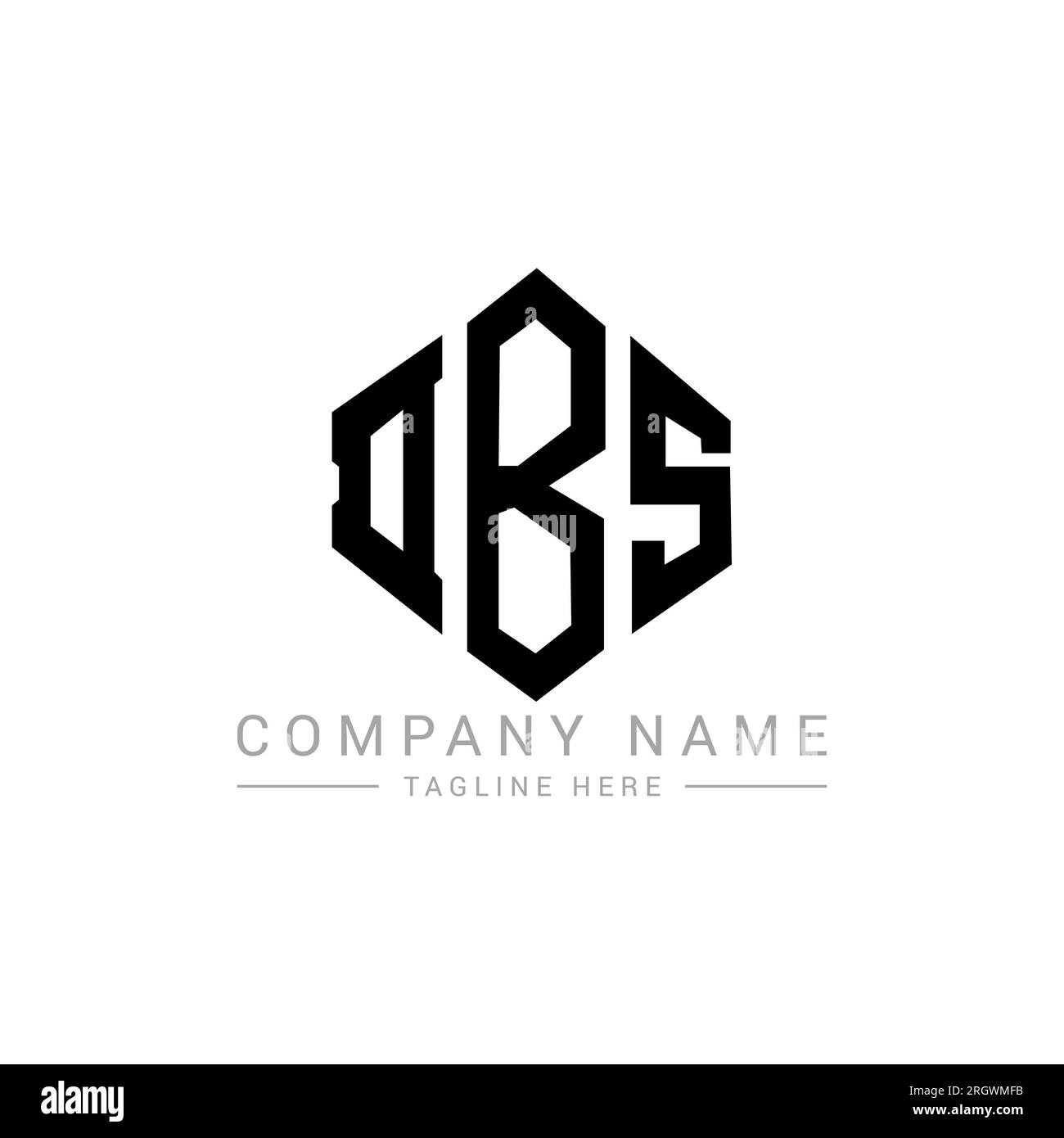 DBS-Logo in Polygonform. DBS-Polygon- und würfelförmiges Logo. DBS sechseckige Vektor-Logo-Vorlage in Weiß und Schwarz. DBS-Monogr Stock Vektor