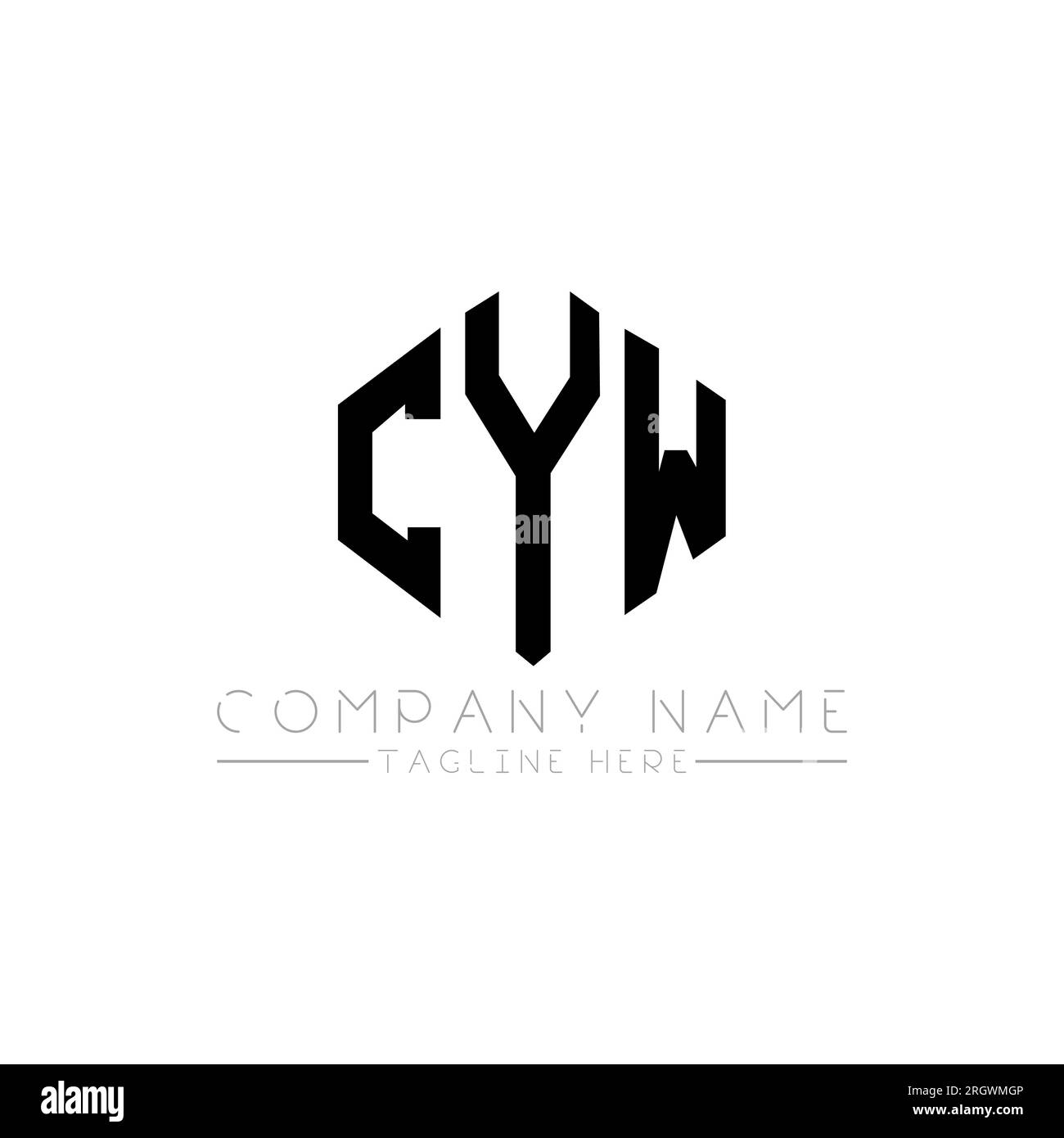 CYW-Logo in Polygonform. CYW-Polygon- und würfelförmiges Logo. CYW sechseckige Vektor-Logo-Vorlage in Weiß und Schwarz. CYW Monogr Stock Vektor