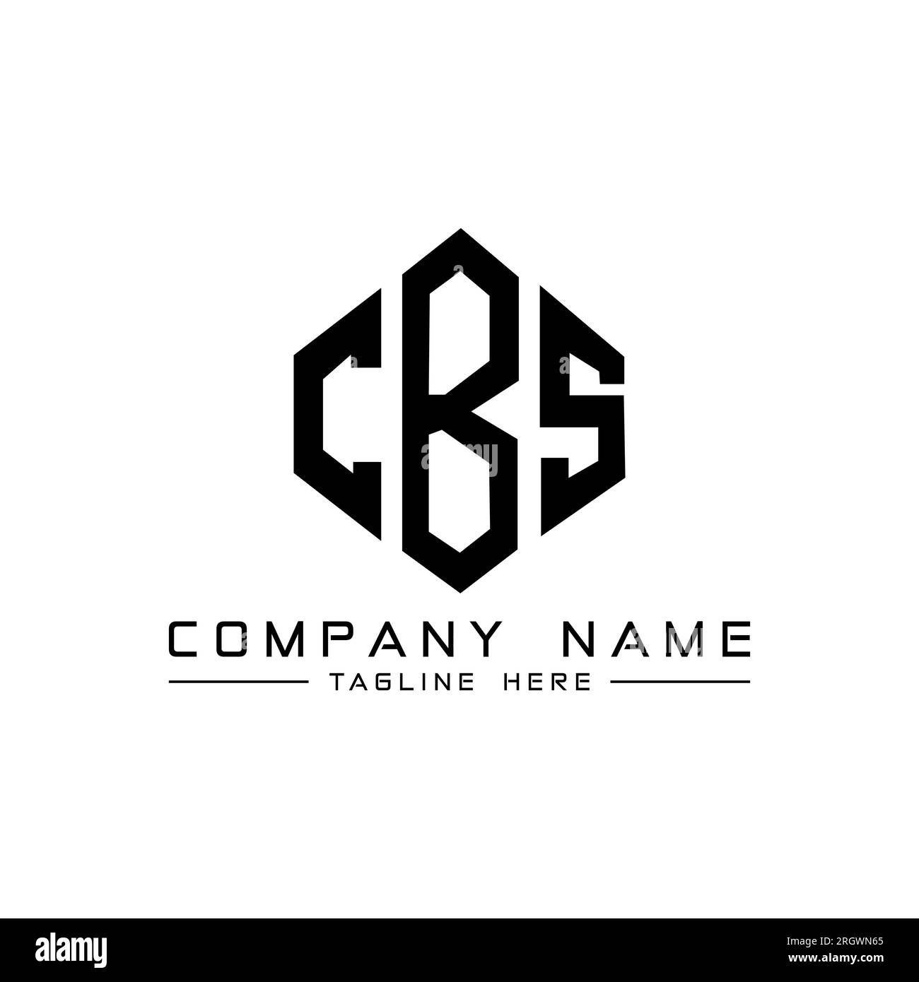 CBS-Logo in Polygonform. CBS-Polygon- und würfelförmiges Logo. CBS sechseckige Vektor-Logo-Vorlage in Weiß und Schwarz. CBS monogr Stock Vektor