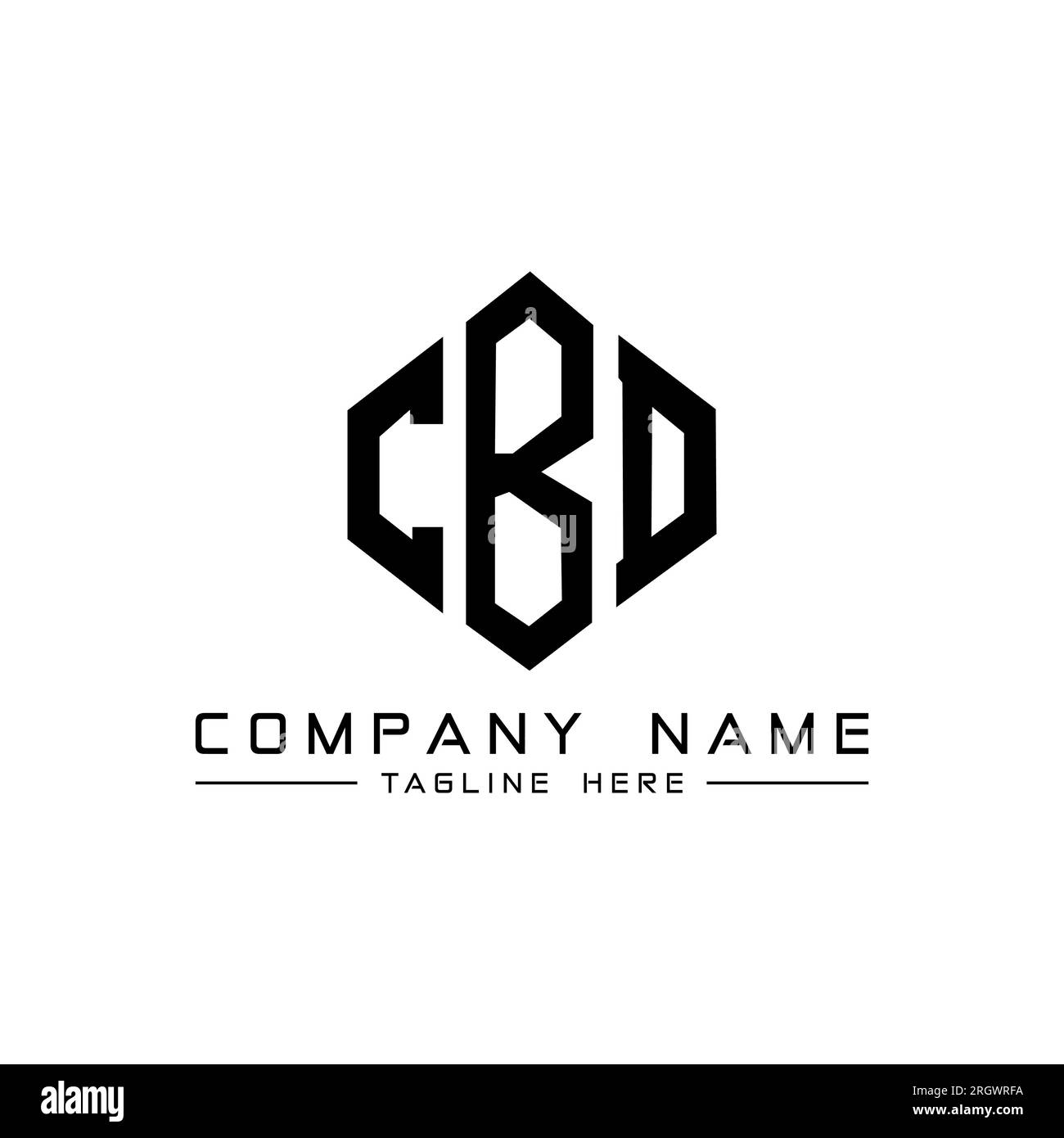 CBD-Logo in Polygonform. CBD-Polygon- und würfelförmiges Logo. CBD sechseckige Vektor-Logo-Vorlage in Weiß und Schwarz. CBD monogr Stock Vektor
