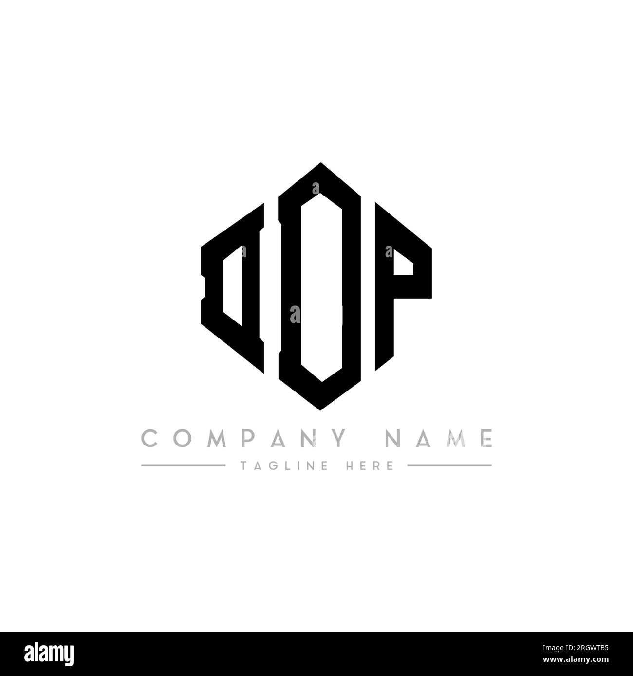 DDP-Logo in Polygonform. DDP-Polygon- und würfelförmiges Logo. DDP sechseckige Vektorvorlage in Weiß und Schwarz. DDP Monogr Stock Vektor