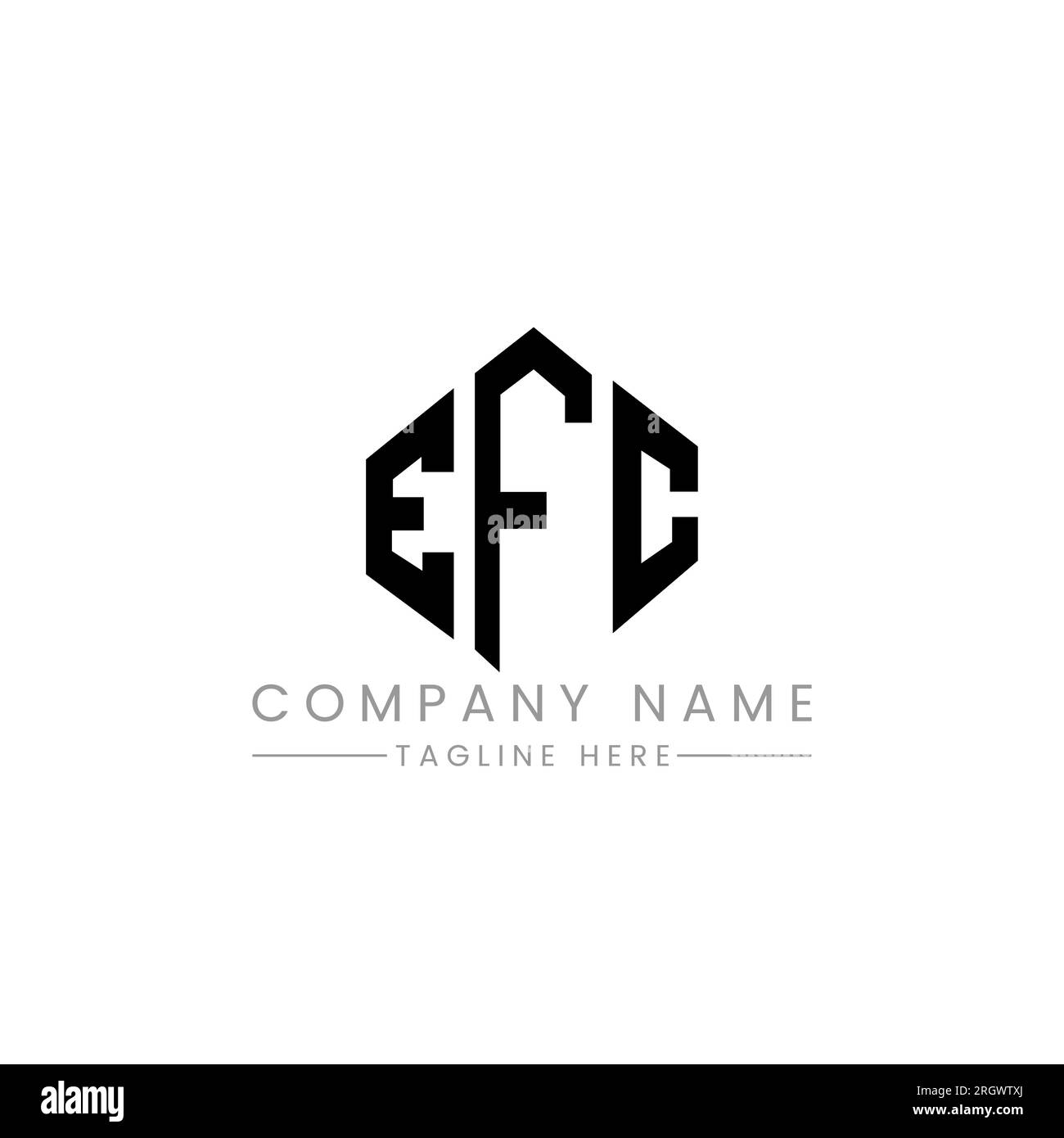 EFC-Logo in Polygonform. EFC-Polygon- und würfelförmiges Logo. EFC sechseckige Vektor-Logo-Vorlage in Weiß und Schwarz. EFC Monogr Stock Vektor