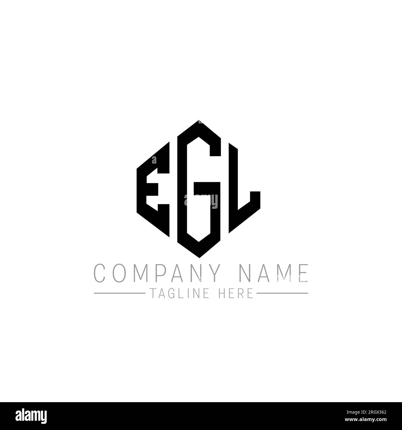 EGL-Logo mit Polygonform. EGL-Polygon- und würfelförmiges Logo. EGL sechseckige Vektor-Logo-Vorlage in Weiß und Schwarz. EGL Monogr Stock Vektor