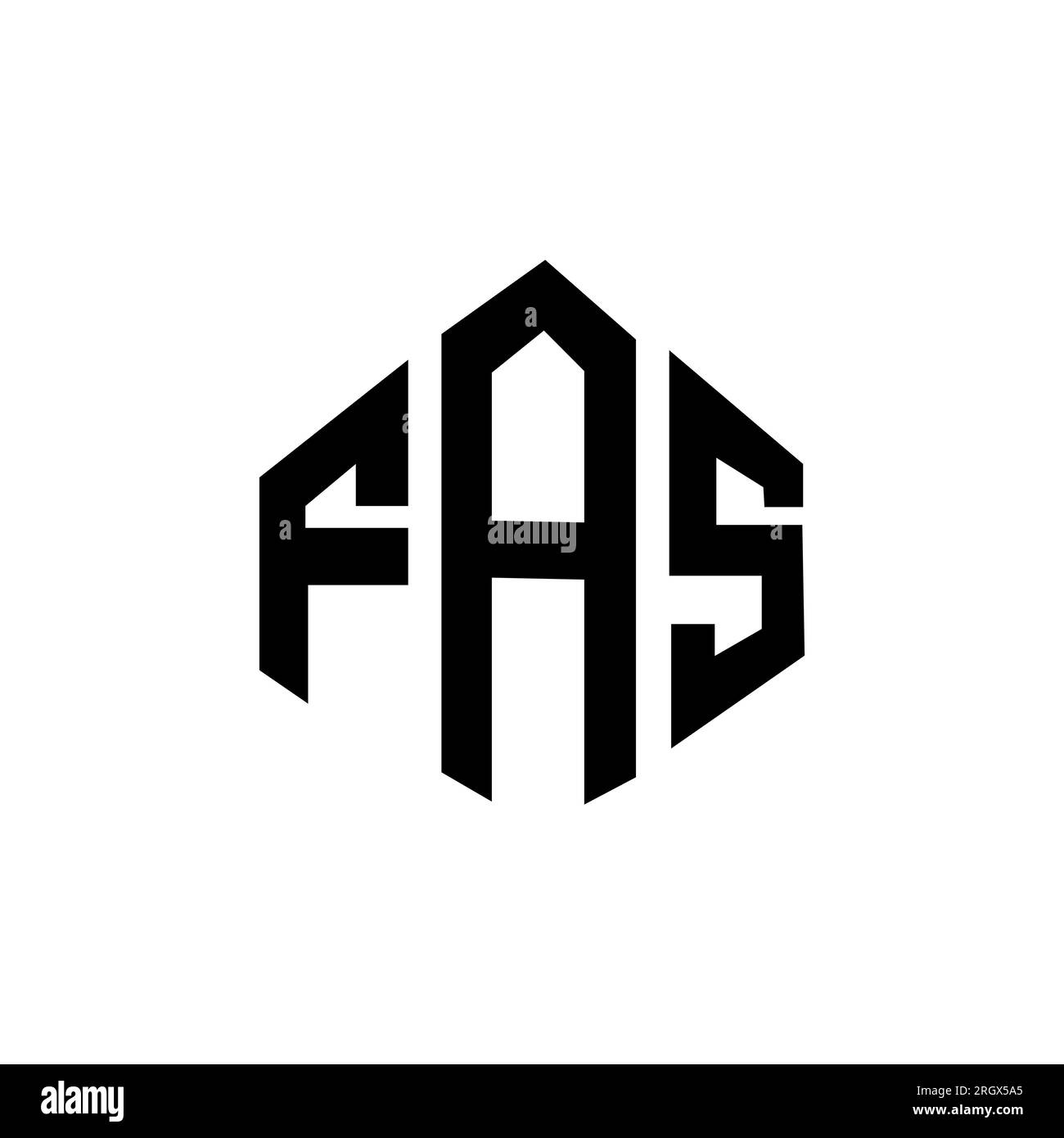 Logo mit FAS-Buchstaben und Polygonform. FAS-Polygon- und ...