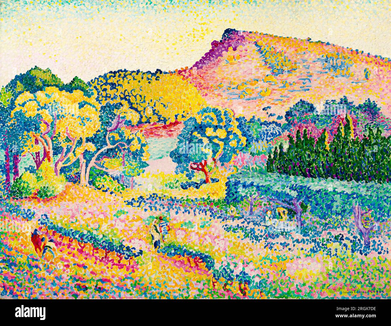 Henri Edmond Cross, Gemälde, Paysage Avec Le Cap Nègre, (Landschaft mit dem Cap Nègre), 1906 Stockfoto