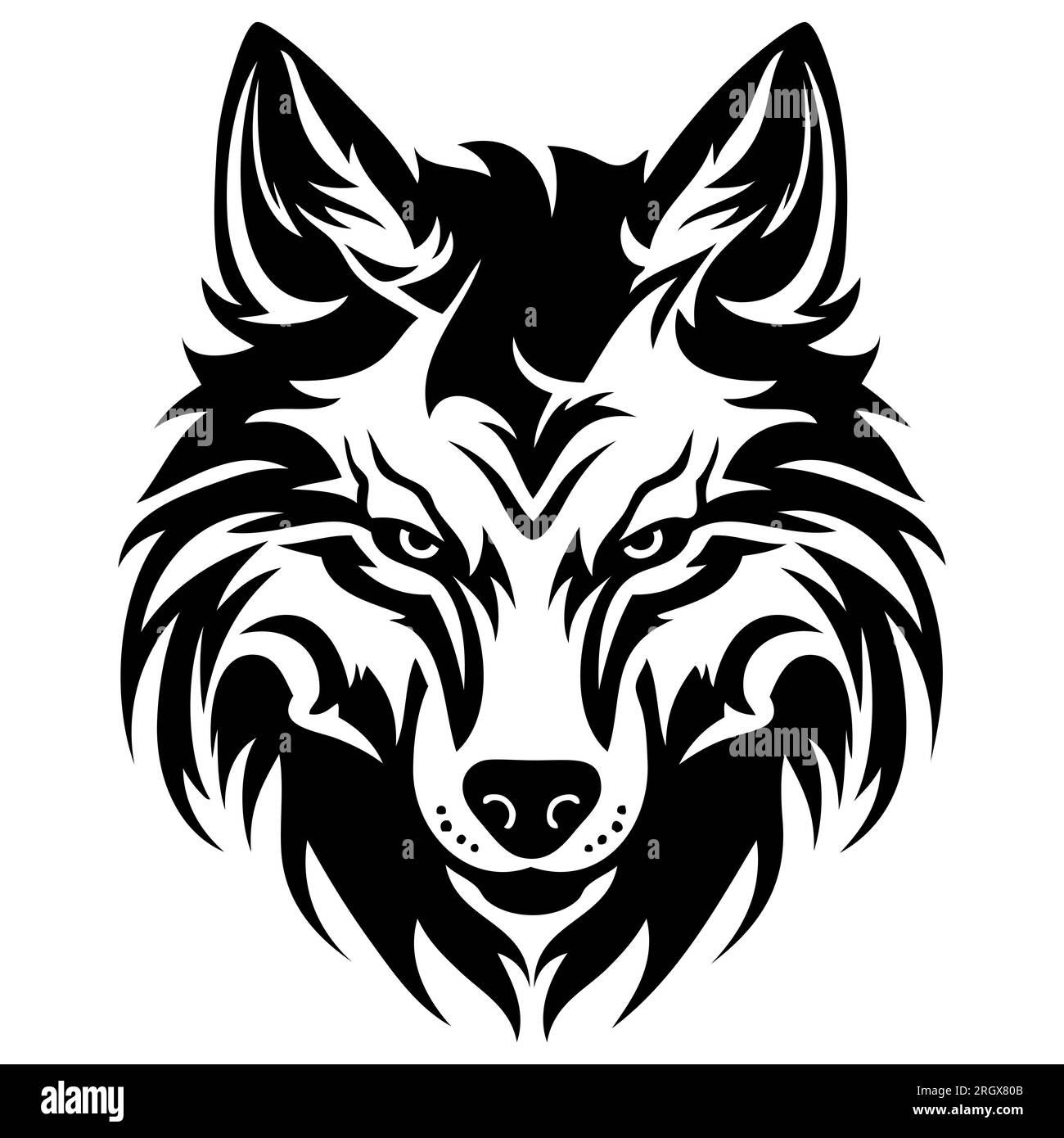 Wolf Head Silhouette, Wolf Face SVG, PDF, DXF, PNG, Wolf Clipart, Wolf