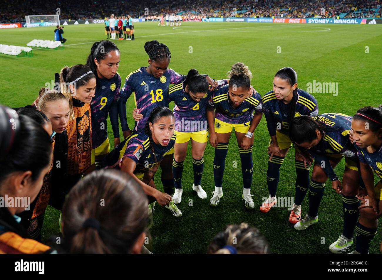 Kolumbien trifft sich vor dem Viertelfinale der FIFA Women's World Cup im Stadium Australia, Sydney. Foto: Samstag, 12. August 2023. Stockfoto