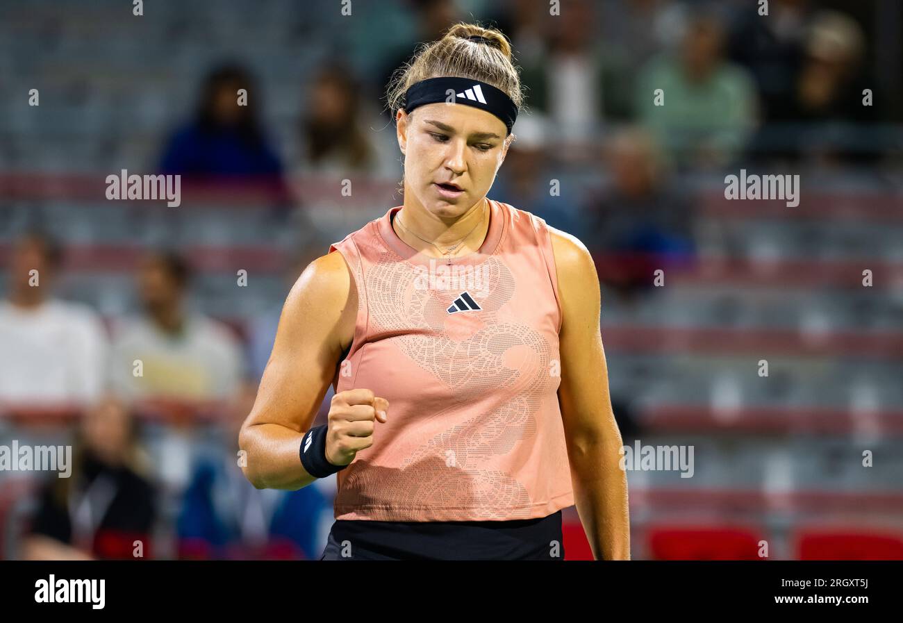 Karolina Muchova der Tschechischen Republik während des 2023. Omnium Banque Nationale, WTA 1000 Tennis Turnier am 10. August 2023 in Montreal, Kanada Stockfoto