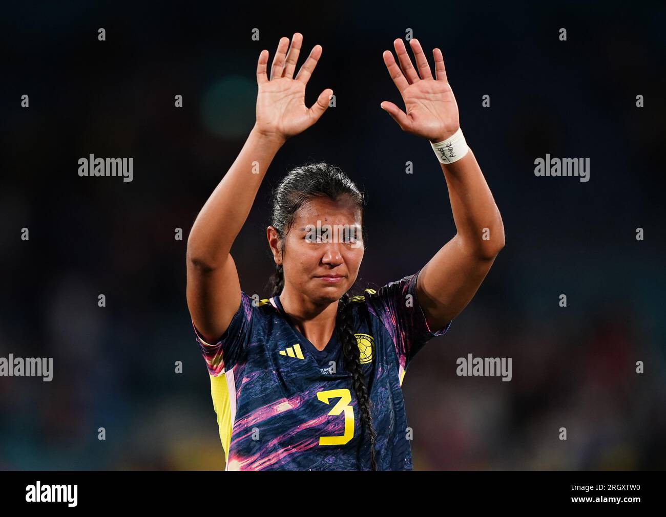 Daniela Arias aus Kolumbien nach dem Viertelfinale der FIFA Women's World Cup im Stadium Australia, Sydney. Foto: Samstag, 12. August 2023. Stockfoto