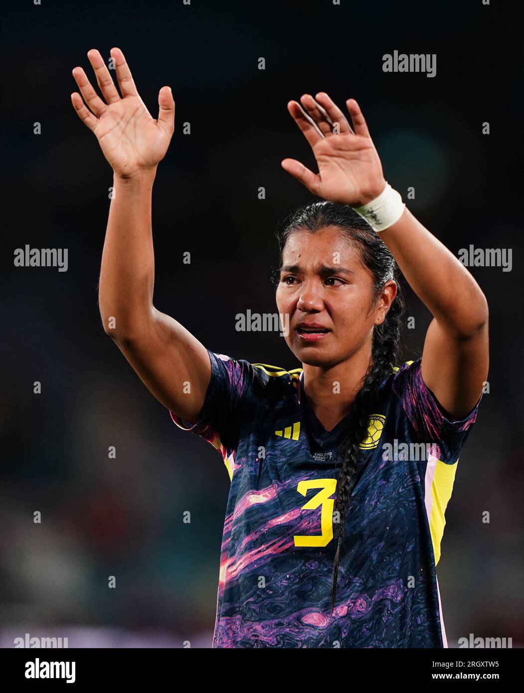 Daniela Arias aus Kolumbien nach dem Viertelfinale der FIFA Women's World Cup im Stadium Australia, Sydney. Foto: Samstag, 12. August 2023. Stockfoto