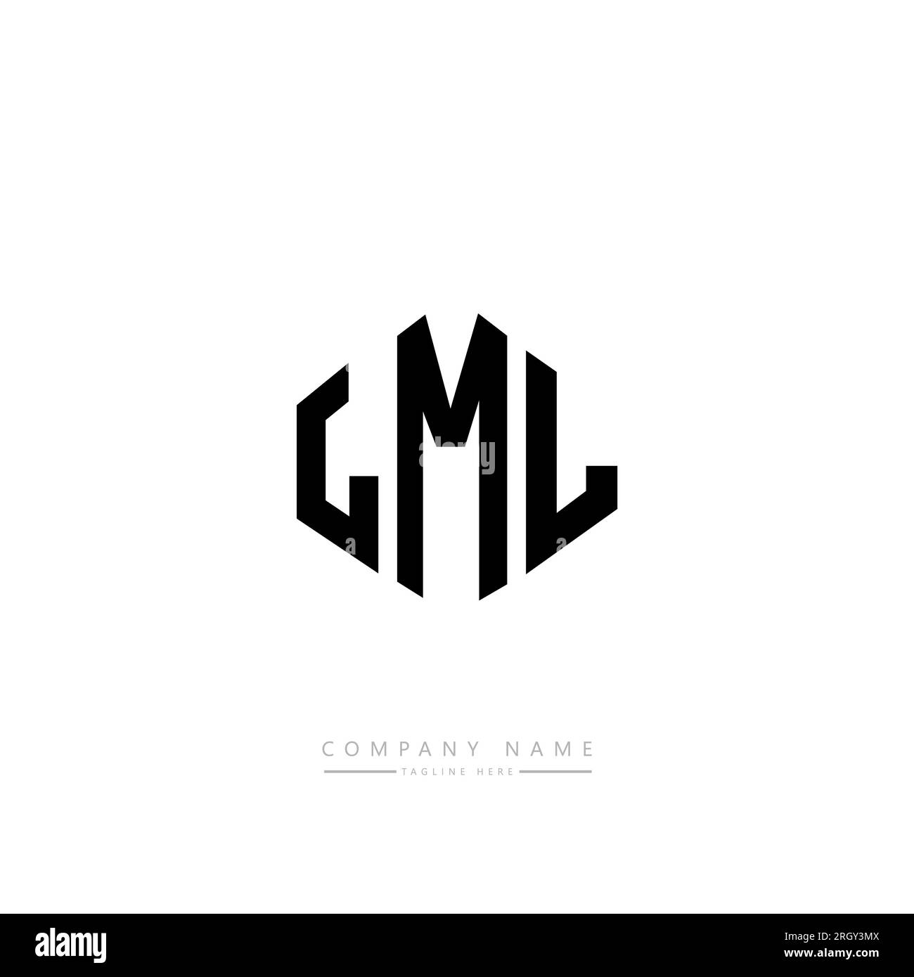 LML-Letter-Logo mit Polygonform. LML-Polygon- und würfelförmiges Logo. LML-Hexagon-Vektor-Logo-Vorlage weiß und schwarz. LML monogr Stock Vektor