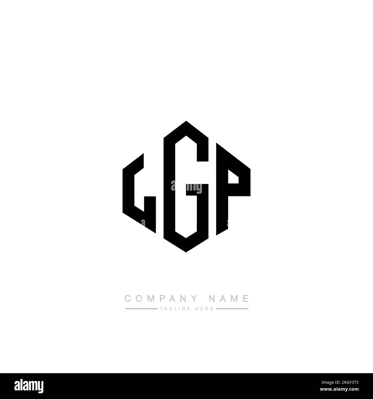 LGP-Letter-Logo mit Polygonform. LGP-Polygon- und würfelförmiges Logo. LGP-Hexagon-Vektor-Logo-Vorlage weiß und schwarz. LGP monogr Stock Vektor