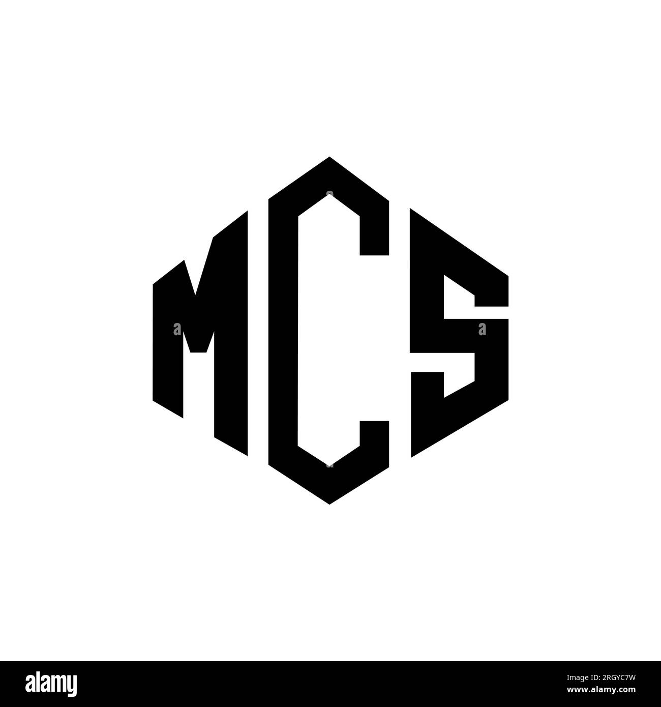 MCS-Logo in Polygonform. MCS-Polygon- und würfelförmiges Logo. MCS sechseckige Vektor-Logo-Vorlage in Weiß und Schwarz. MCS Monogr Stock Vektor